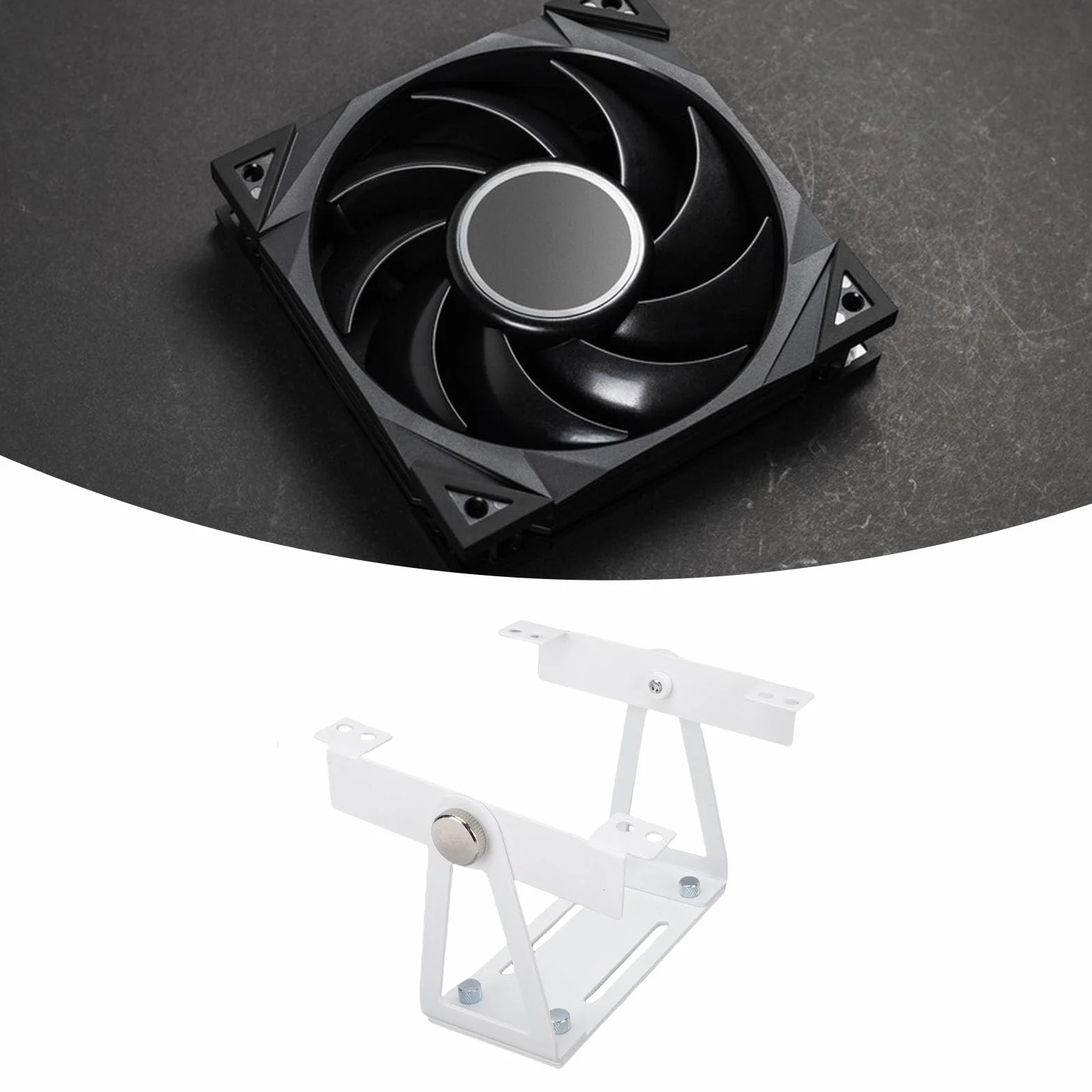Denash Bardzo Wszechstronny Stojak na Wentylator Komputera PC z Obrotowym o 360 Stopni Uniwersalnym Uchwytem na Wentylator do Wentylatorów 120 Mm 140 Mm, Solidny Wspornik ze Stopu (WHITE)