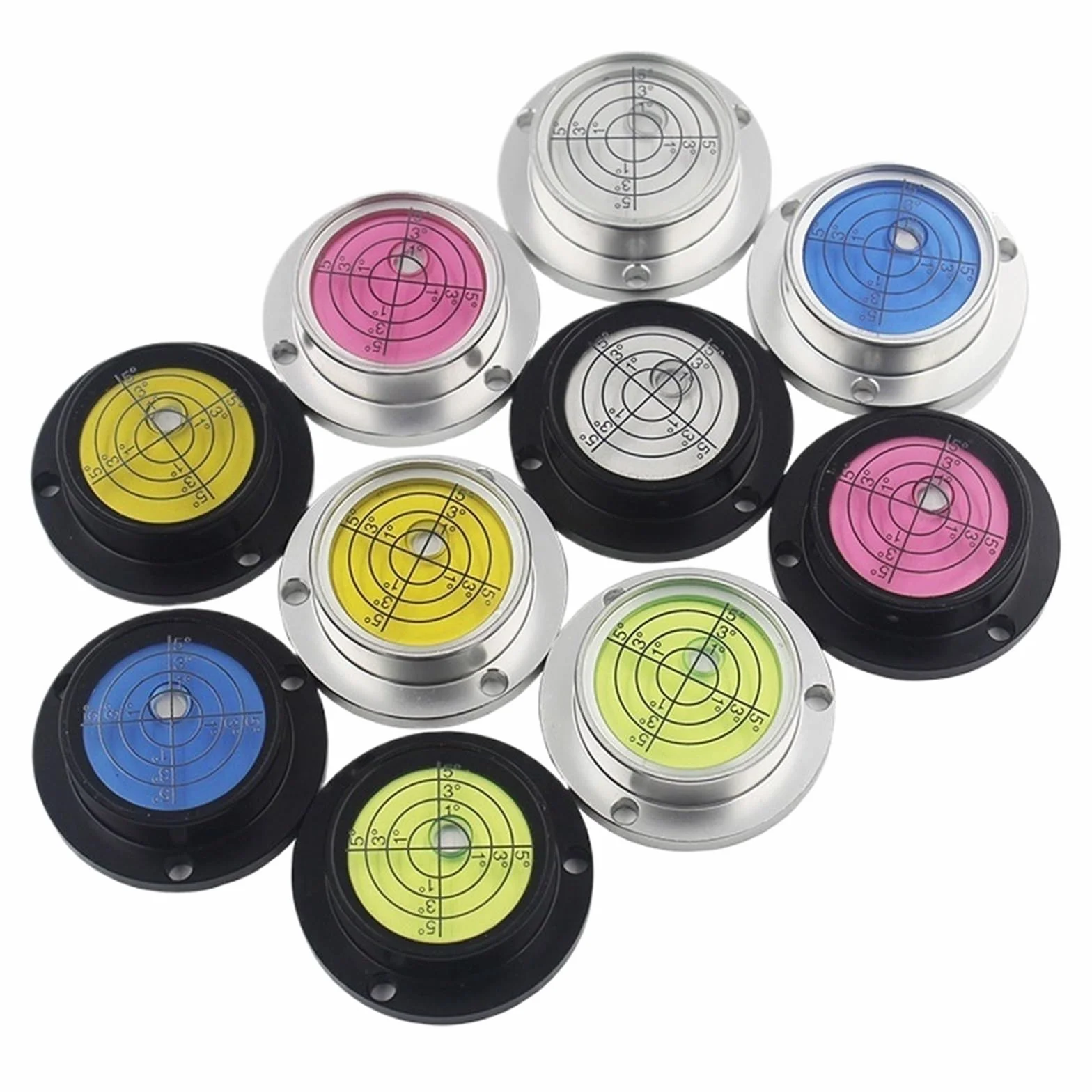 Wielokolorowa metalowa poziomica z podstawą kołnierza płytka poziomująca koralik platforma medyczna narzędzie pojazdu 1 szt | Wielobarwny metalowy kubek spiralny z płytką bazową poziomującą platformą medyczną Bead (niebieski w kolorze czarnym)