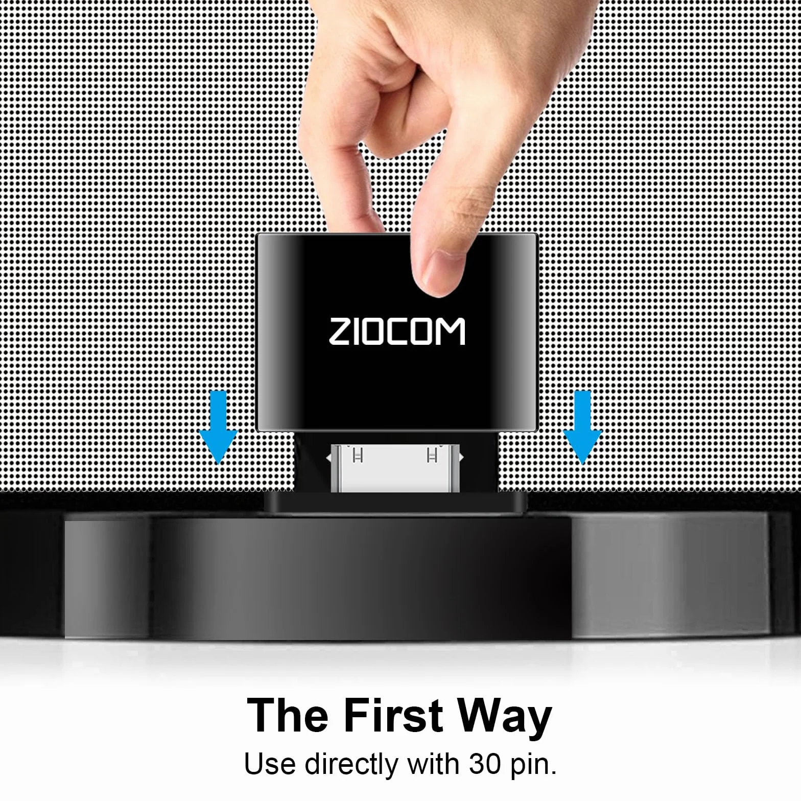 ZIOCOM 30-pinowy adapter Bluetooth do Bose iPhone iPod SoundDock głośników dokujących kablem Aux 3,5 mm szary