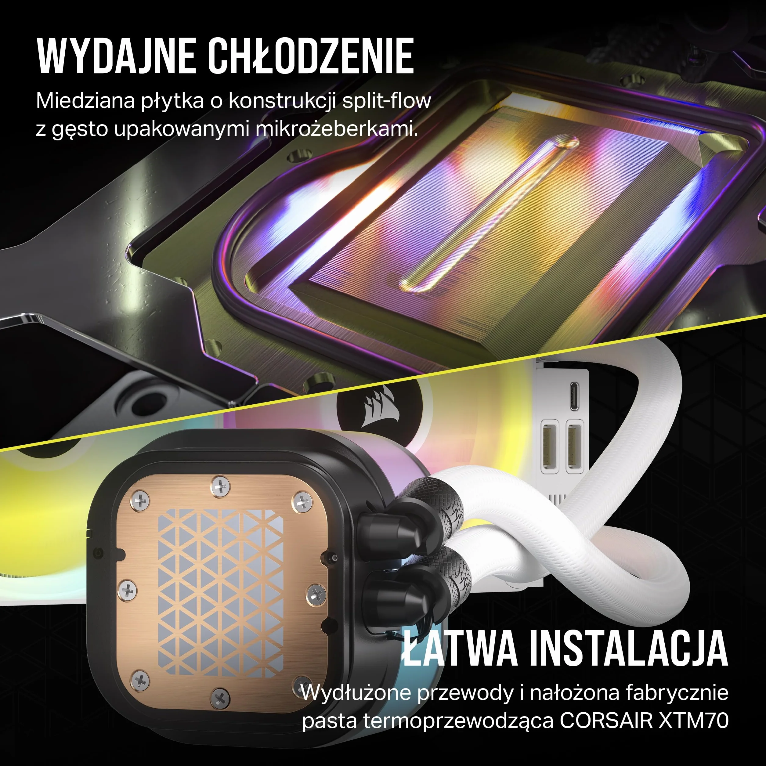 CORSAIR iCUE LINK H100i RGB Chłodzenie Procesora Cieczą - 240 mm AIO - Wentylatory QX120 RGB - Pasuje do Intel® LGA 1700, AMD® AM5 - W Zestawie Koncentrator Systemowy iCUE LINK - Biały