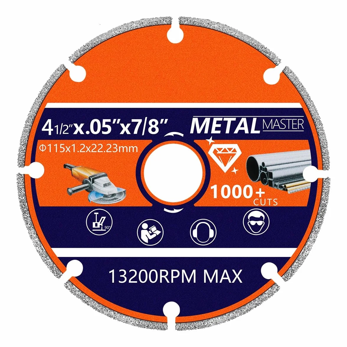 LYVQZPWLRDiamentowa płyta cięcia, 1 szt. 115 mm tarcza tnąca diamentowa lutowana próżniowo, tarcza tnąca tarczowa(10mm)
