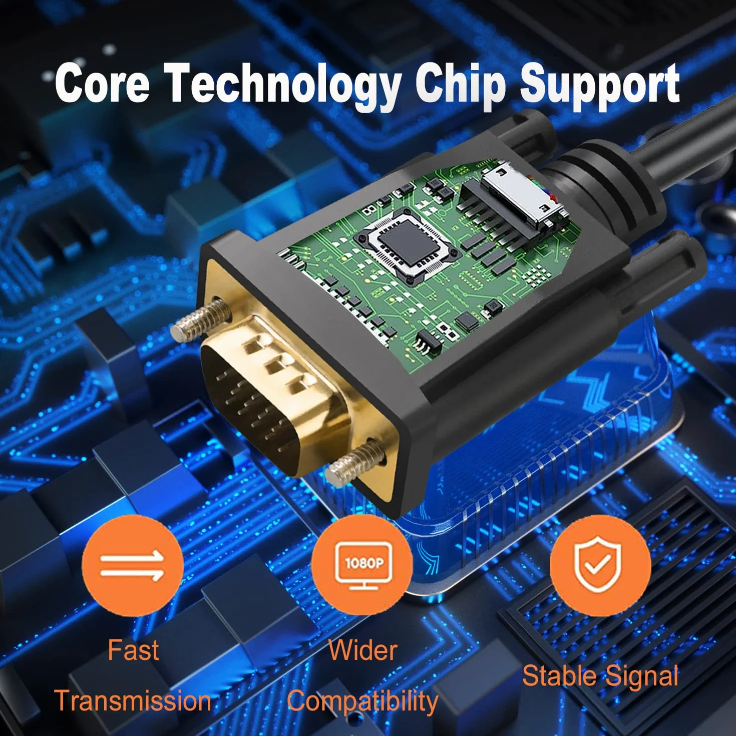 Kabel HDMI na VGA 1M kompatybilny z Raspberry Pi Roku laptopem monitorem projektorem HDTV