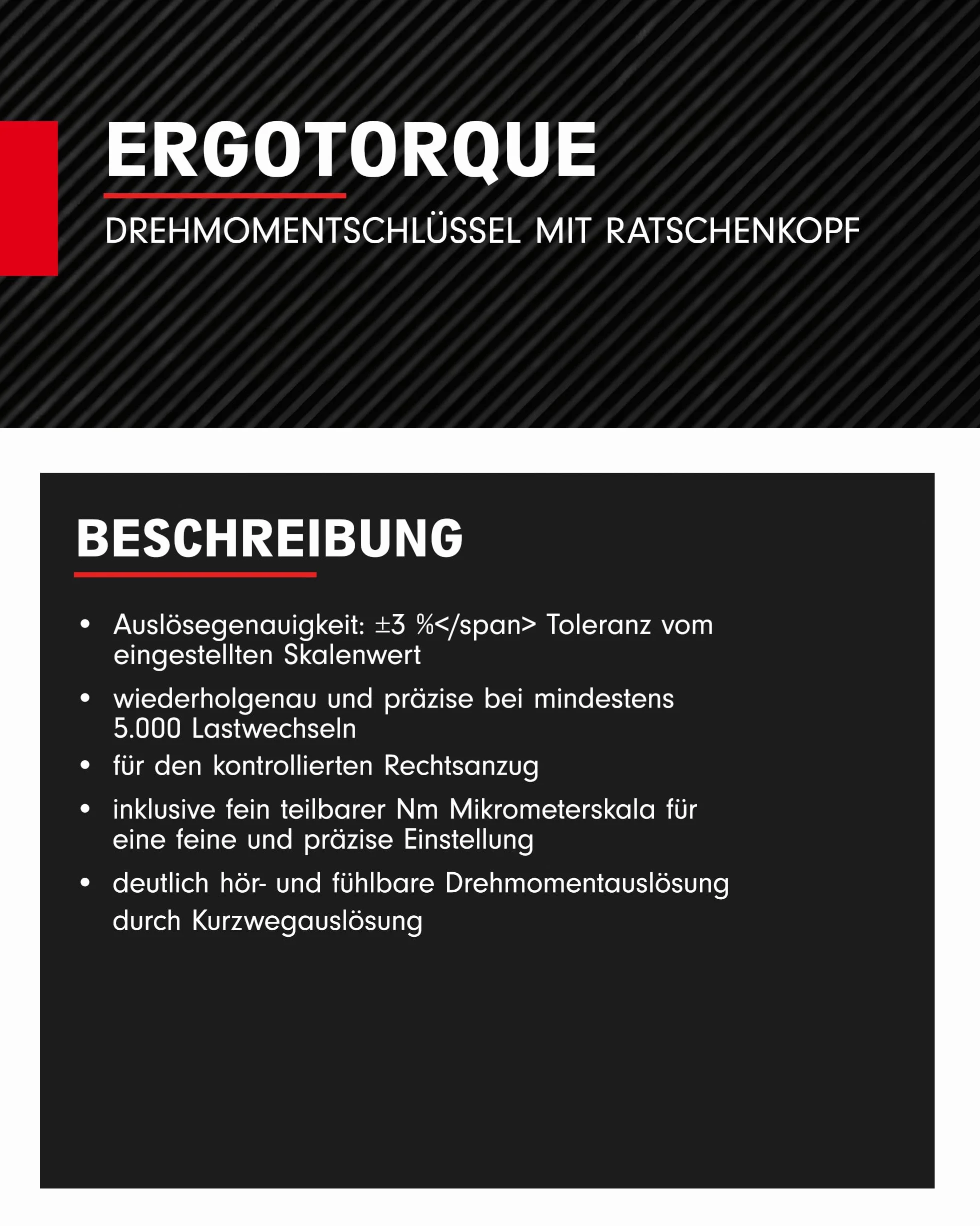 KS Tools 516.6542 ERGOTORQUE®precision Klucz dynamometrz przelacz glow grzechotk 40-200Nm, 1/2"