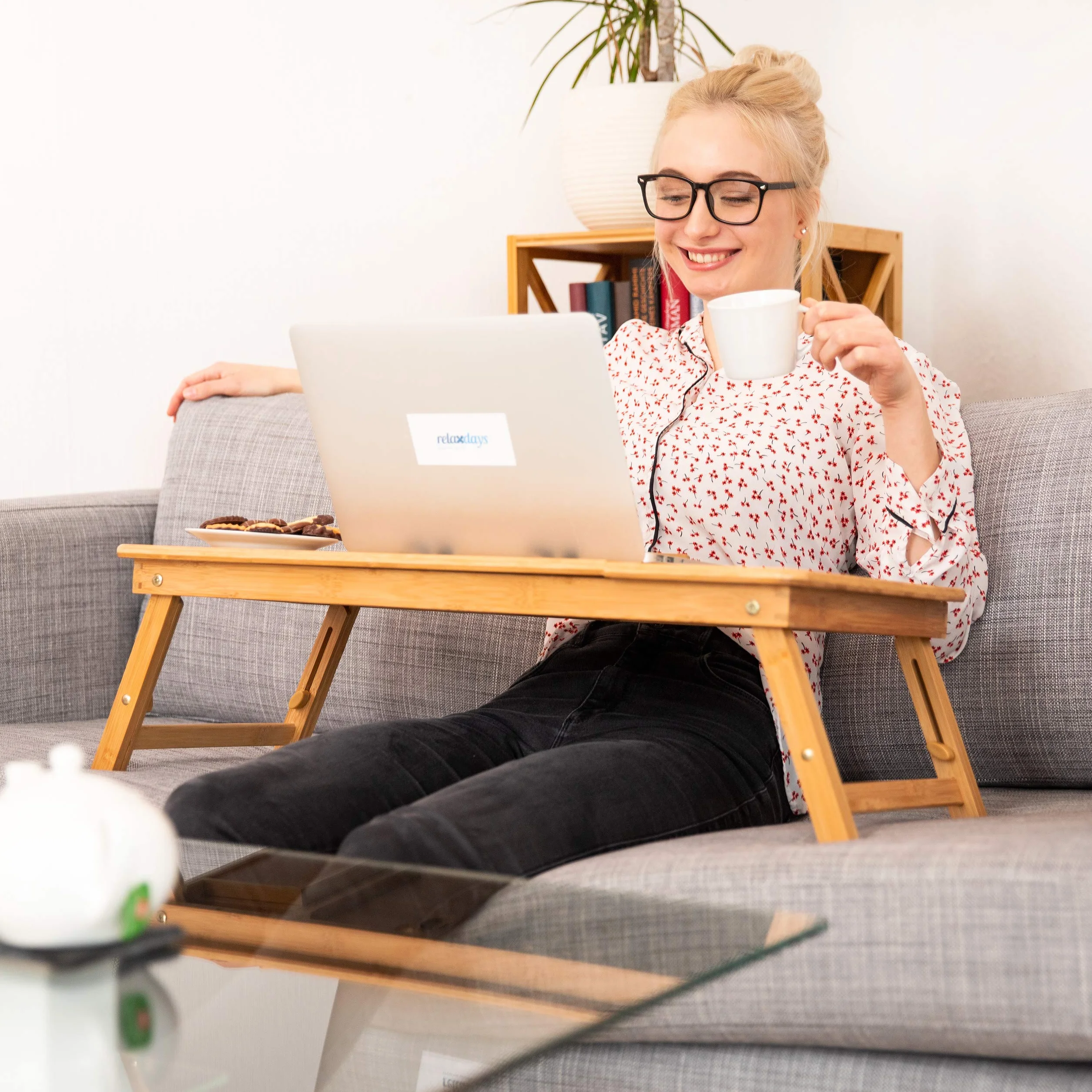Relaxdays Stolik pod Laptopa Brązowy XL