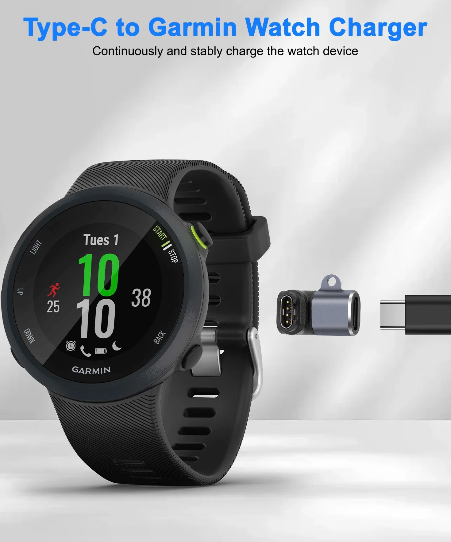 Adapter do ładowania Garmin Fenix 7, 7S, 7X, 6, 6S, 6X, USB-C żeński na męski