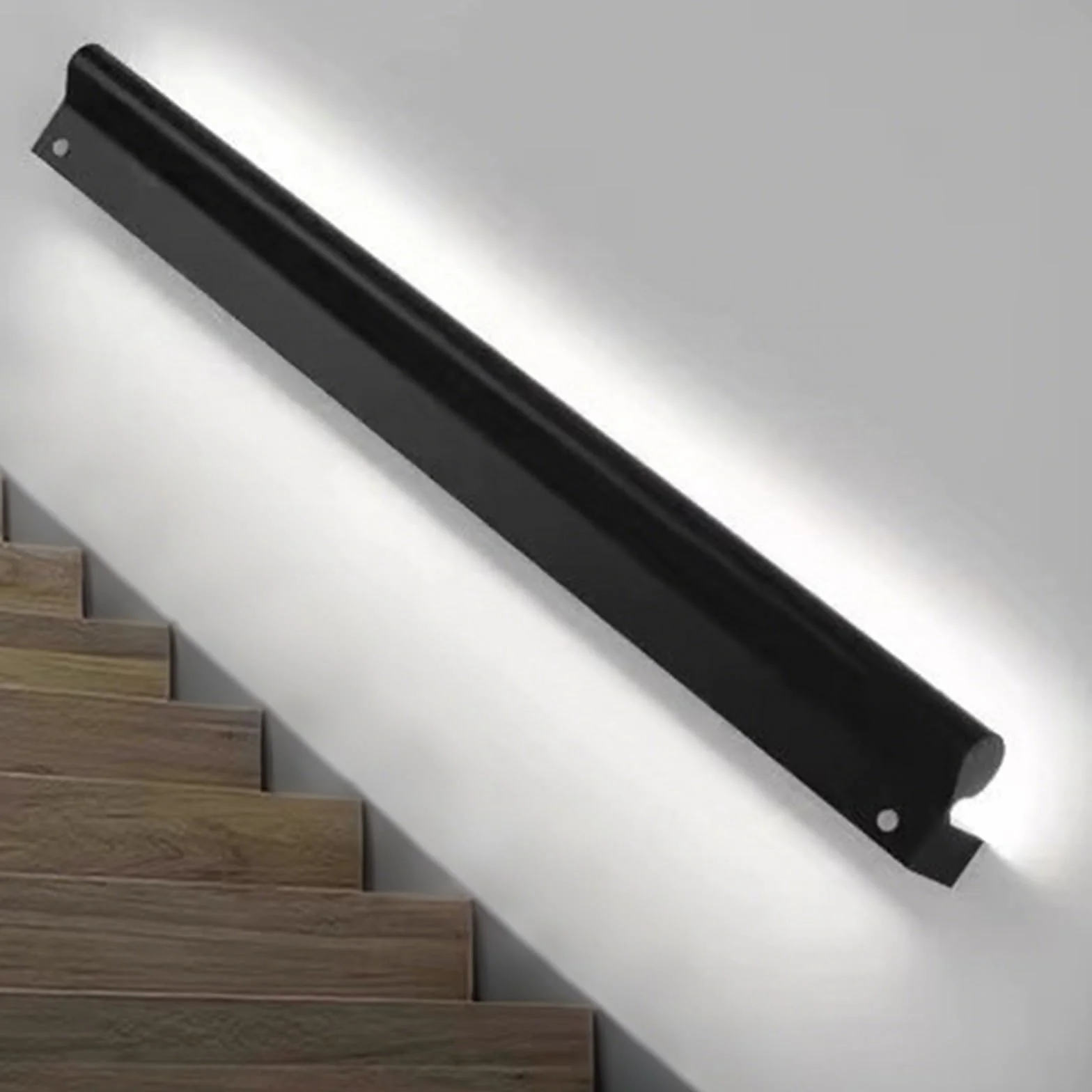 Aluminiowy zestaw schodów LED, balustrada ścienna do lofitów, werandy, chodników, piwnic i żłobków - 290 cm komercyjne rozwiązanie bezpieczeństwa