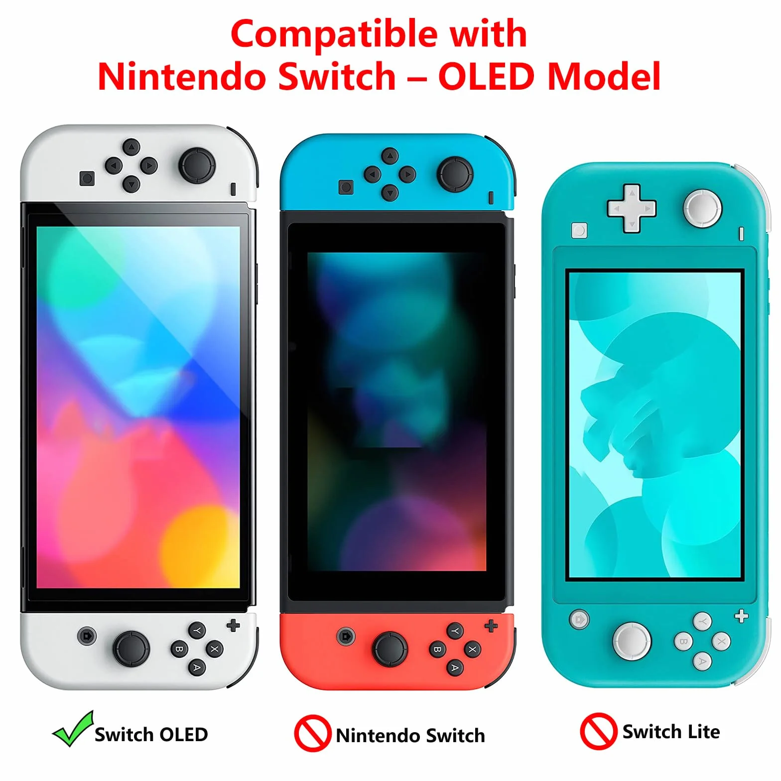 Teyomi osłona ochronna do Nintendo Switch OLED 2021, przezroczysta, miękka osłona Joycon TPU, twarda obudowa poliwęglan