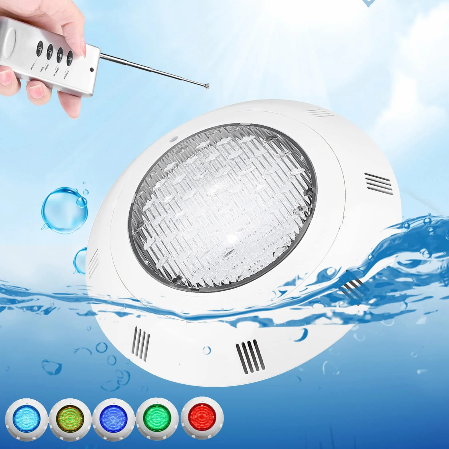 Oświetlenie basenowe LED 35W 360LED Lampa podwodna Basen RGB Wielokolorowe oświetlenie stawu IP68 Wodoodporne z pilotem do oświetlenia zewnętrznego basenu/akwarium