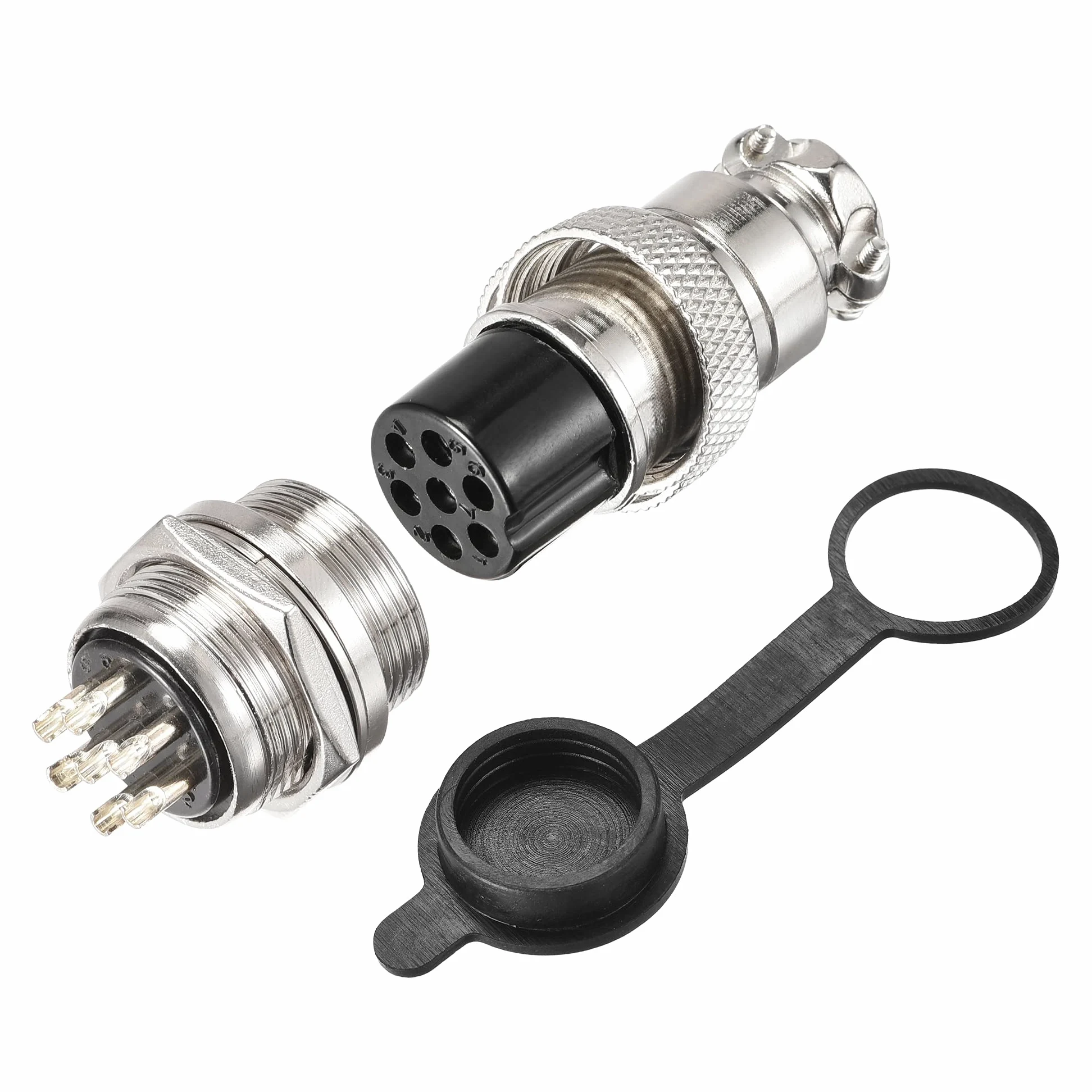 MECCANIXITY Zestaw złączy lotniczych 20 mm 7 zacisków 5 A 150 V, GX20 wodoodporne złączki męskie żeńskie z pokrywą wtyczki zestaw 5 zestawów