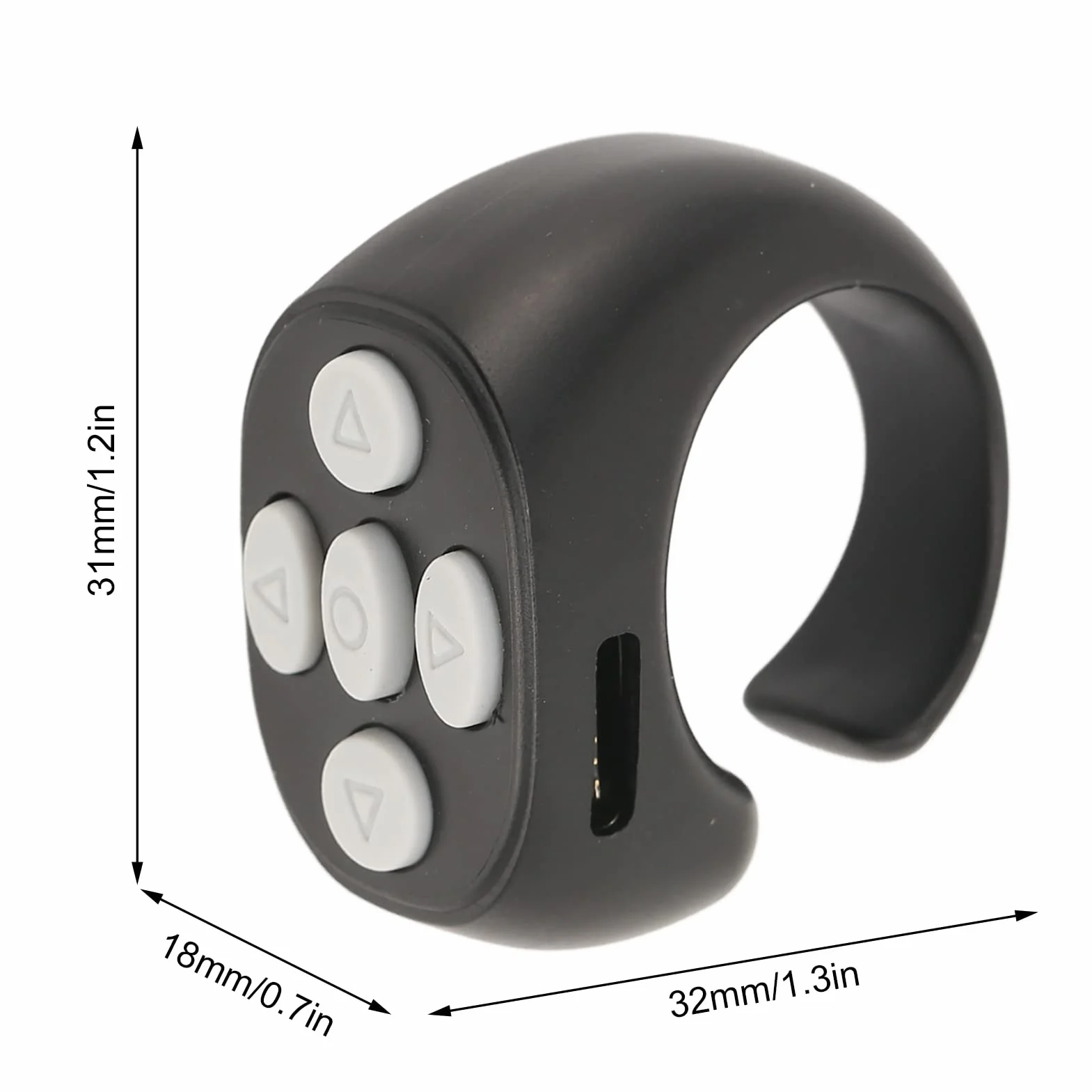 Pilot Zdalnego Sterowania Bluetooth Bezprzewodowy Przewijanie Strony dla iOS Android Czarny