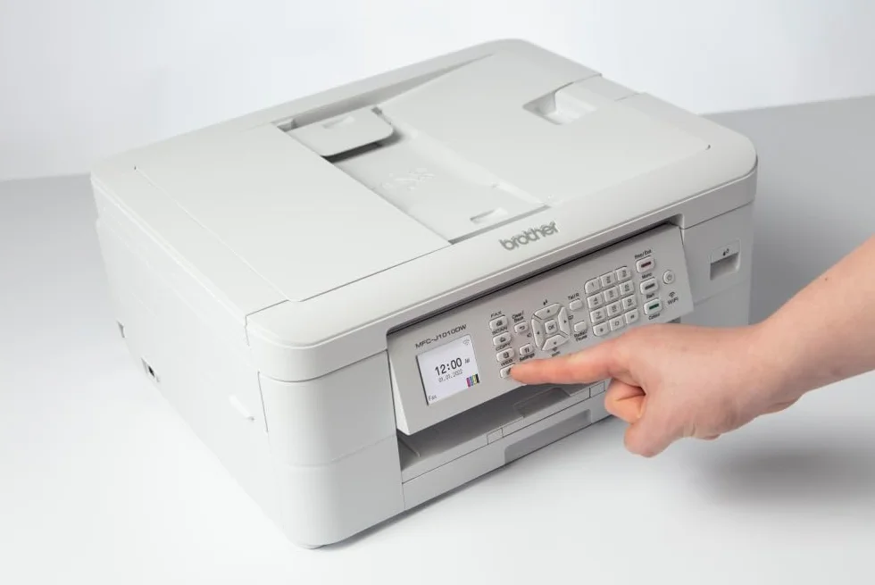 Brother MFCJ1010DW kolorowa drukarka atramentowa 4 w 1 A4 bezprzewodowa automatyczne drukowanie dwustronne LCD biały