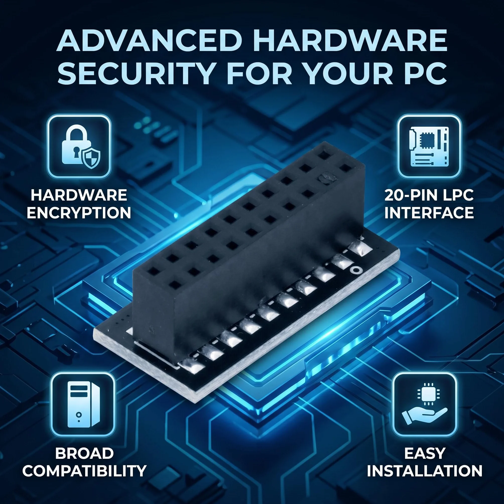 Moduł TPM 2.0 20-pinowy LPC chip bezpieczeństwa do płyty głównej PC