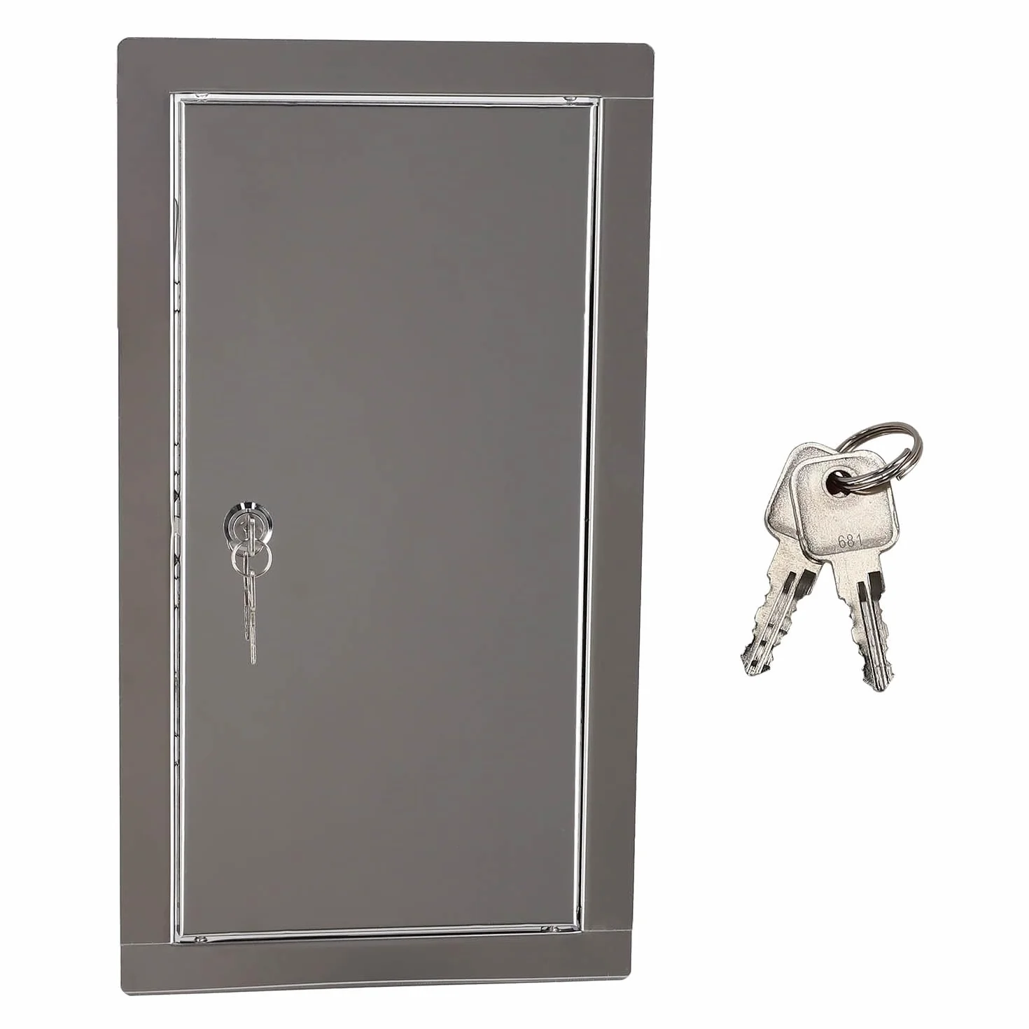 KOTARBAU® Drzwiczki Rewizyjne na Klucz - 30 X 60 CM - Drzwiczki Rewizyjne z Zamkiem - Stal Nierdzewna - Metalowe - Srebrne
