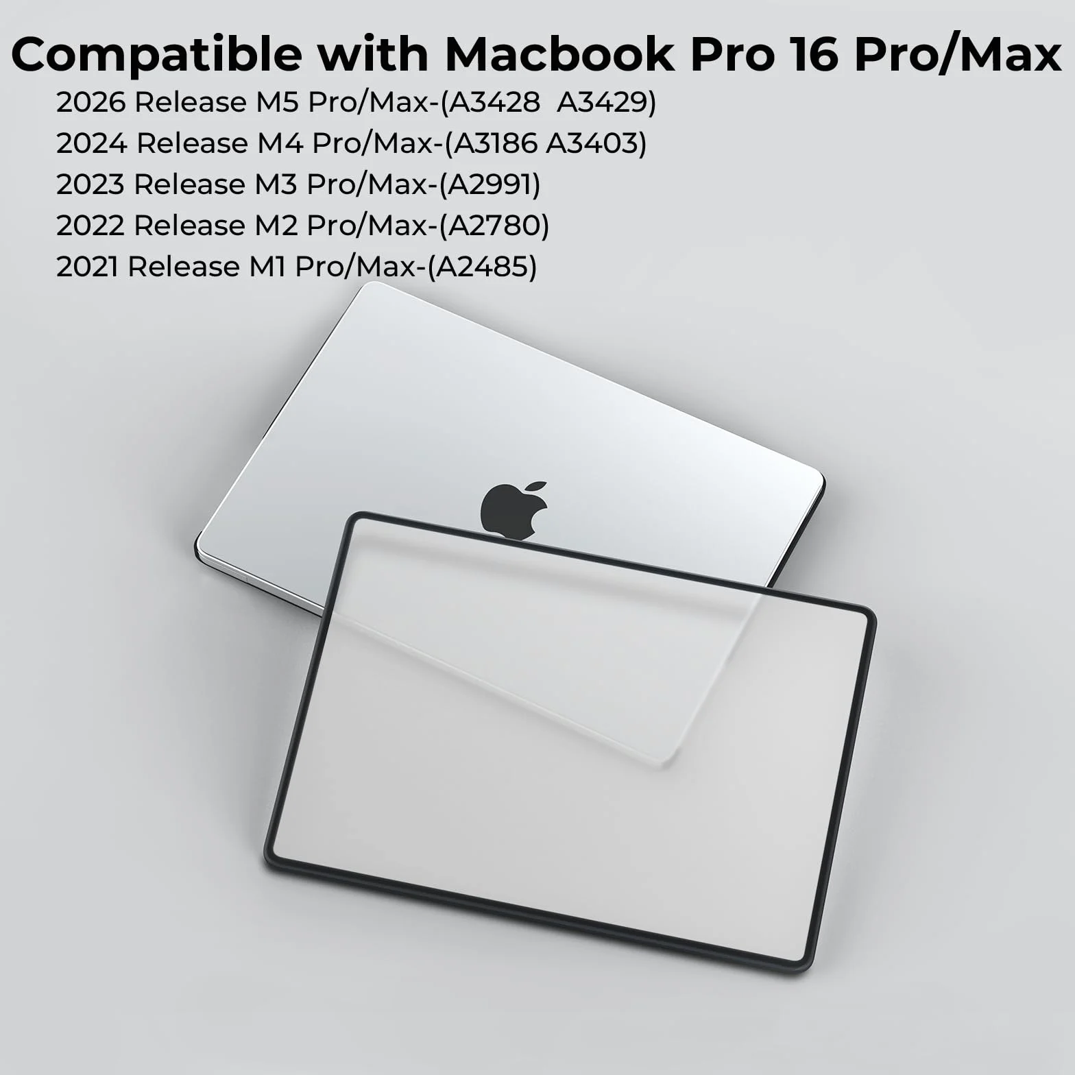 BlueSwan Etui kompatybilne z Macbook Pro 16 cali M5 M4 M3 M2 M1, Ramka TPU + Matowa Osłona PC, Matowe przezroczyste