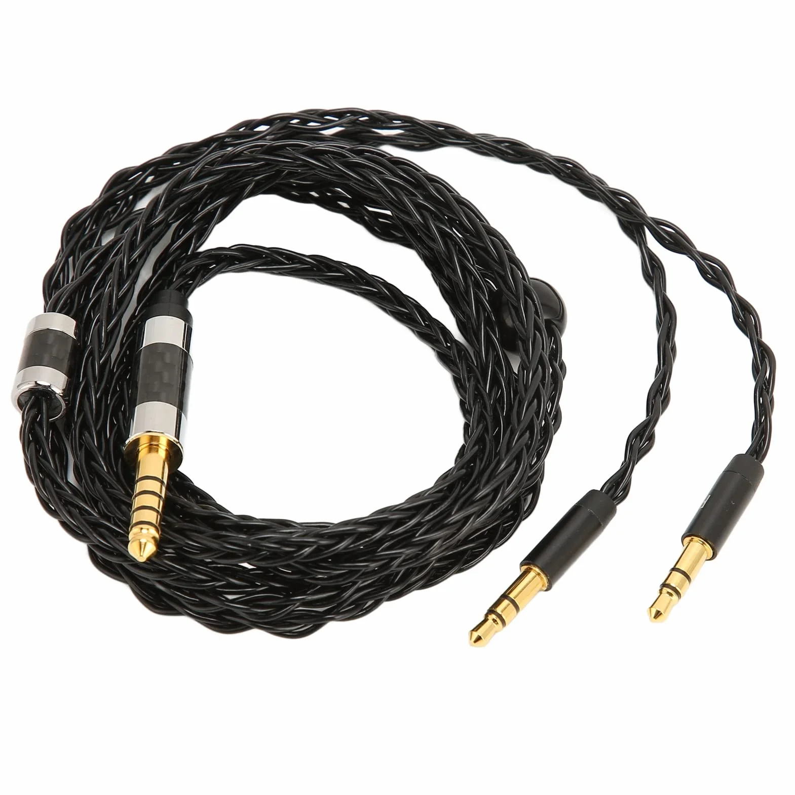 Kabel Audio 8-żyłowy Zbalansowany 4,4 mm do Podwójnego 3,5 mm Posrebrzany 1,2 m do MDR Z7 Z1R Beyerdynamic T1 T5