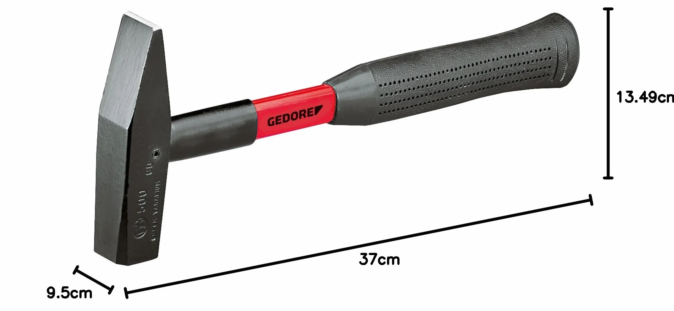 Gedore F-500 Młotek ślusarski z trzonkiem z włókna szklanego, 500 g, kolor