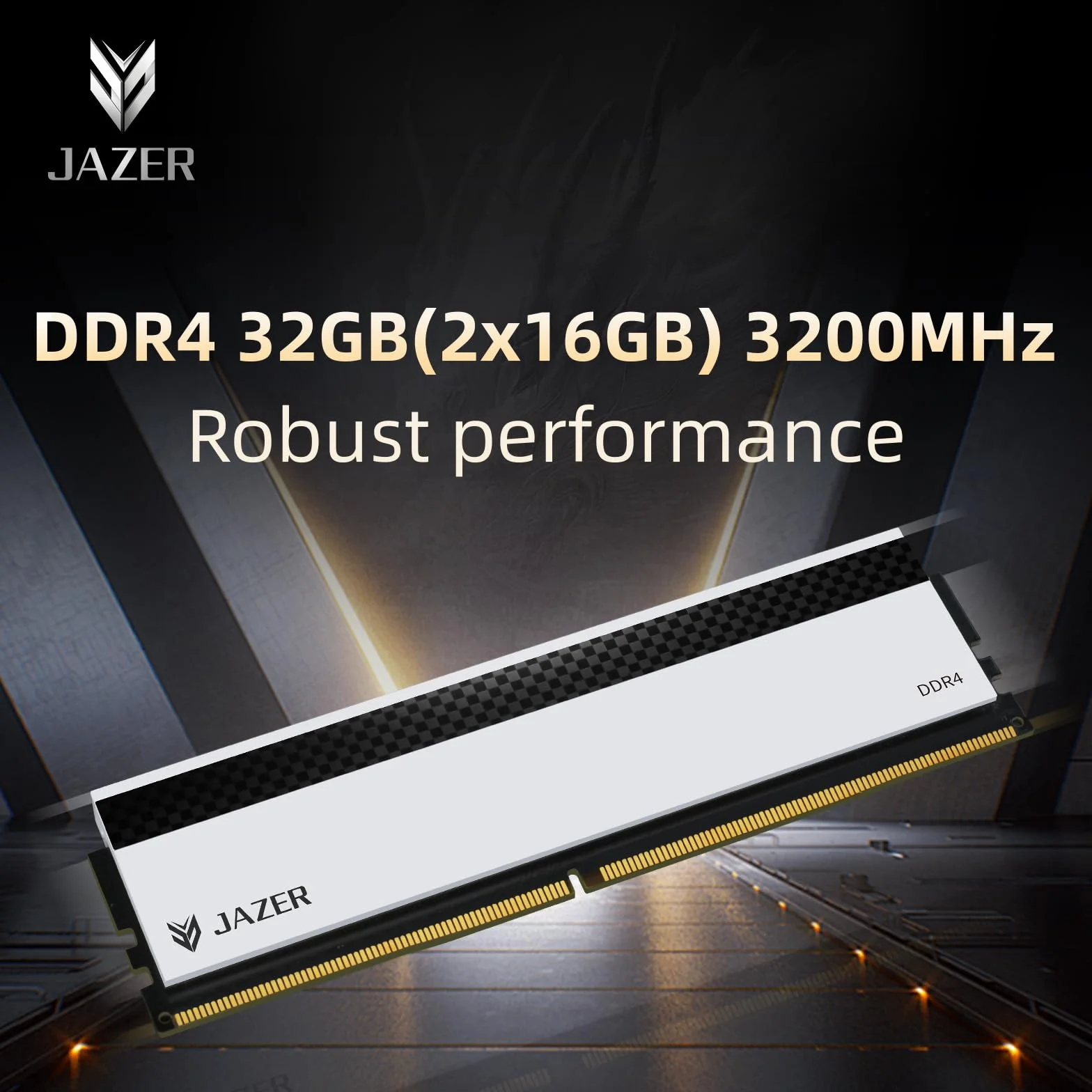 JAZER Pamięć RAM DDR4 32 GB (2 x 16 GB) 3200 MHz CL18, XMP 2.0 przetaktowanie, pamięć 1,35 V UDIMM, wysoka wydajność pamięci operacyjnej dla graczy, kolor biały