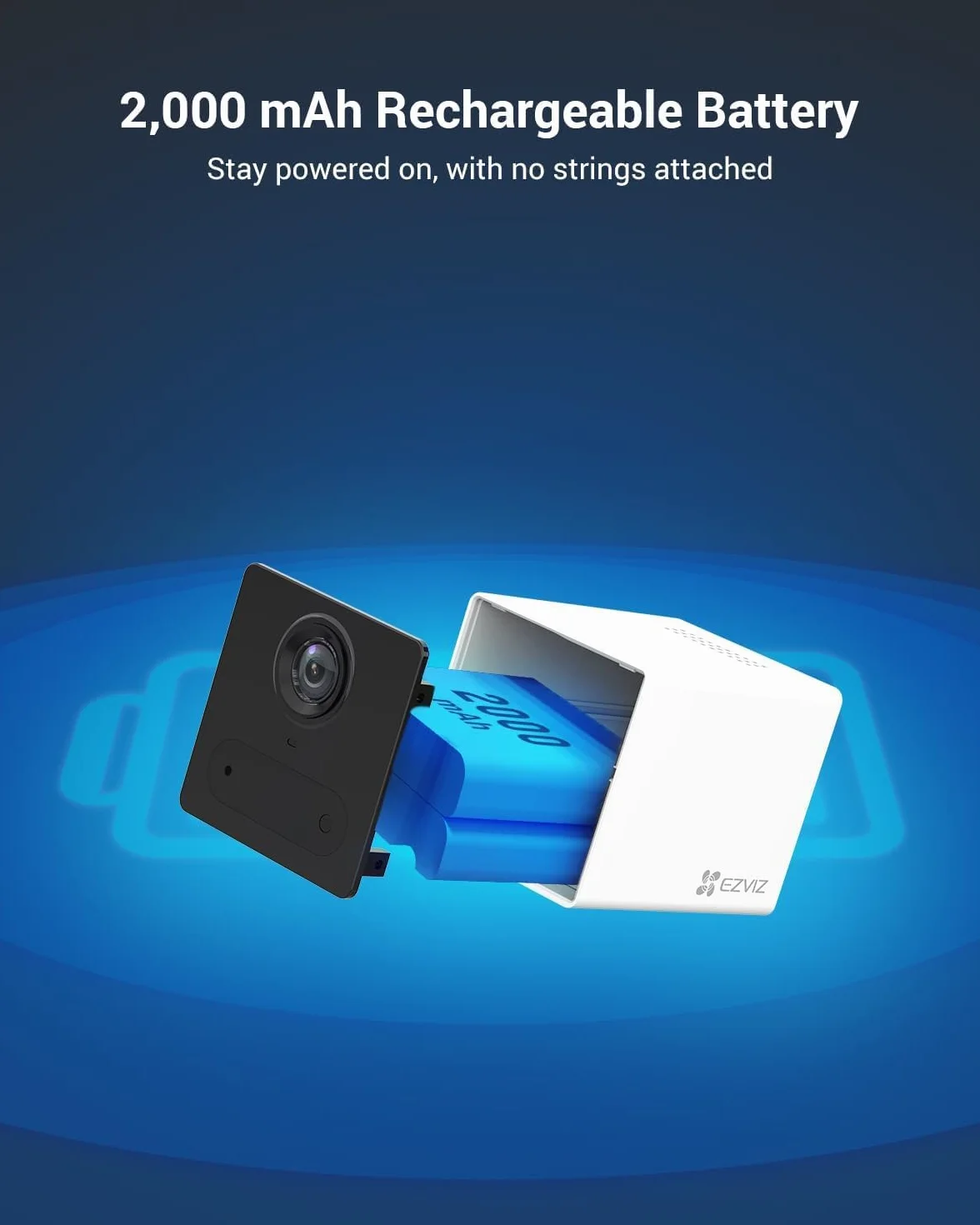 EZVIZ CB2 1080P Bezprzewodowa kamera WiFi na baterii 2000 mAh, wykrywanie osoby, noktowizor 5 m