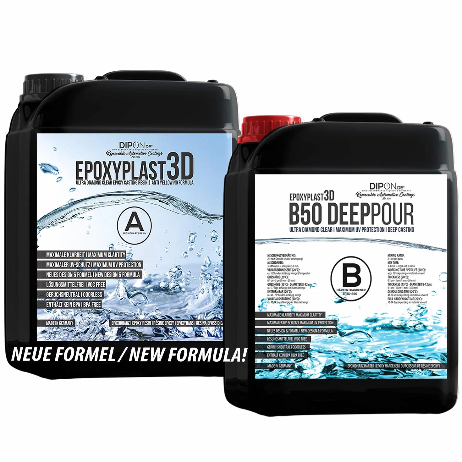 Żywica epoksydowa 7,5 kg, 3D, B50, Deep POUR, wysokość odlewania 5 cm, ultra diamentowa przezroczysta, maksymalna ochrona przed promieniowaniem UV, przezroczysta żywica odlewnicza, żywica epoksydowa,