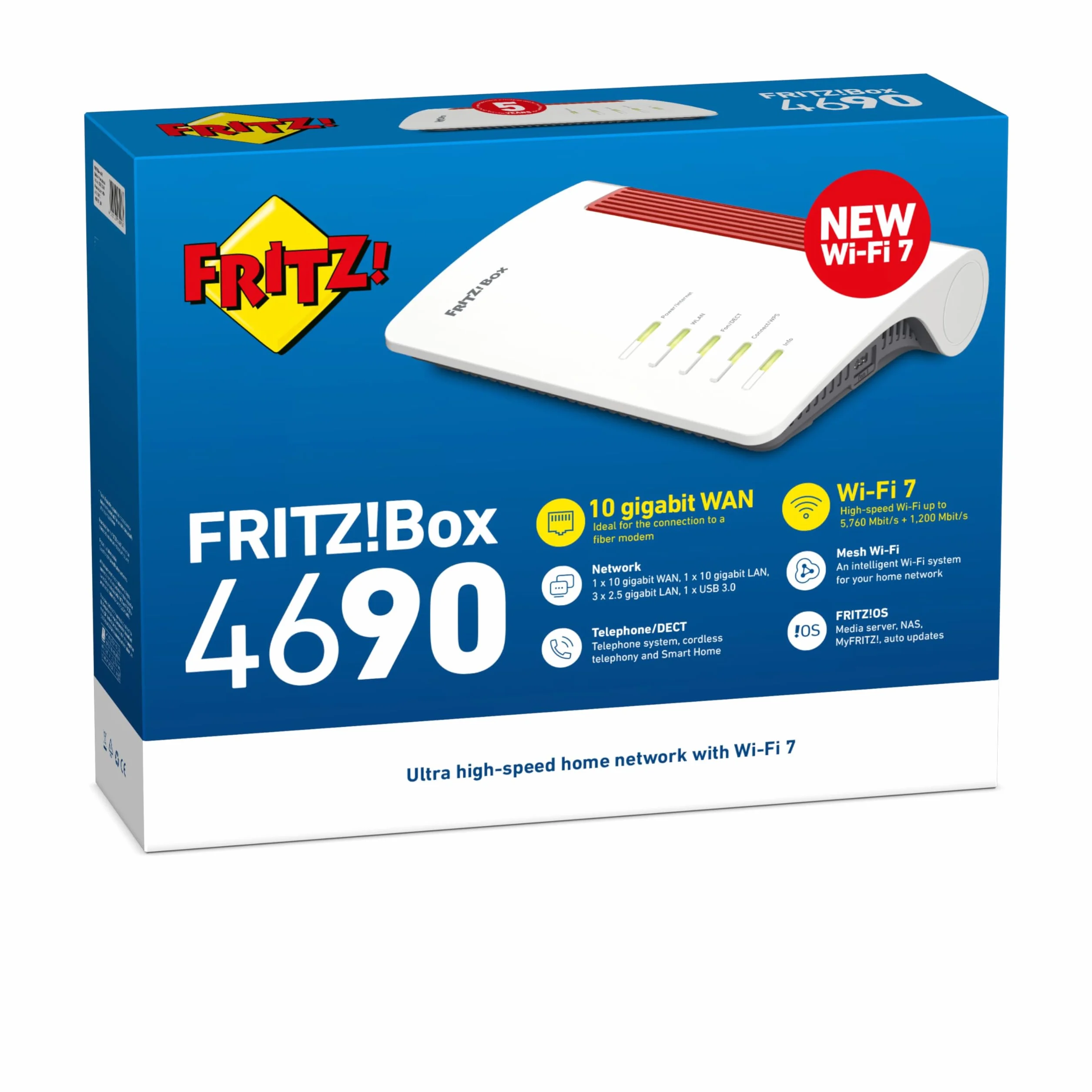 FRITZ!Box 4690 Router Modemowy Wi-Fi 7 6960 Mbit/s Mesh