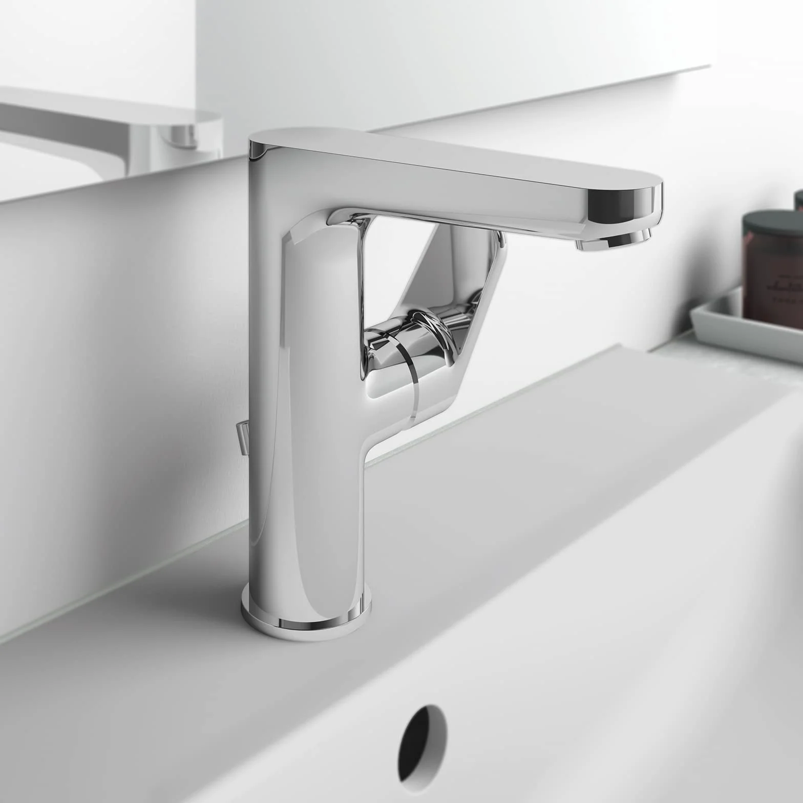 Ideal Standard BC703AA Cerafine O armatura umywalkowa z zestawem odpływowym z przyciskiem pociągu, chrom
