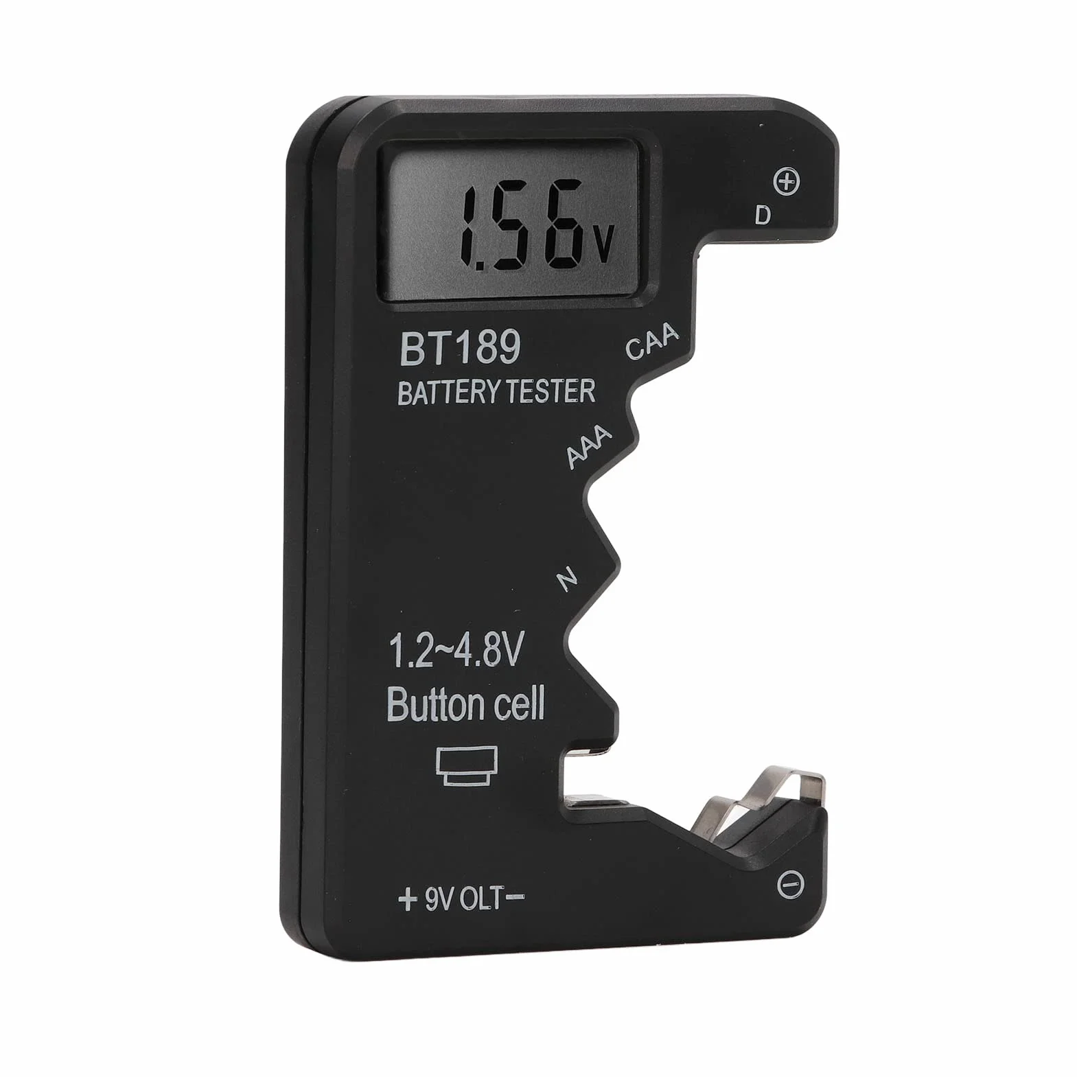 Tester Baterii LCD Cyfrowy dla AA AAA 6F22 9V 1.5V Czarny
