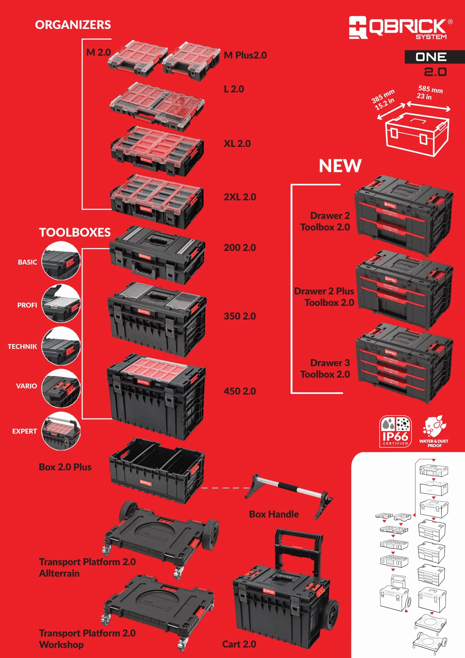 Qbrick Organizer System ONE XL 2,0 MFI czarny, w zestawie z wielowarstwowymi wkładkami piankowymi, organizer do przechowywania zestawu narzędzi i akcesoriów o dużej pojemności do przechowywania