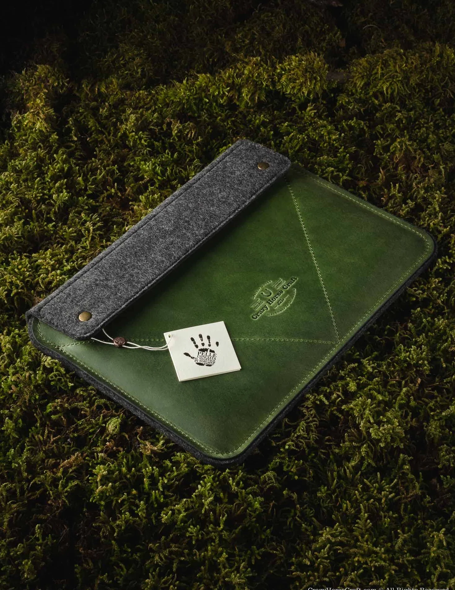 Skórzane etui do MacBook Pro 14 pokrowiec zielony