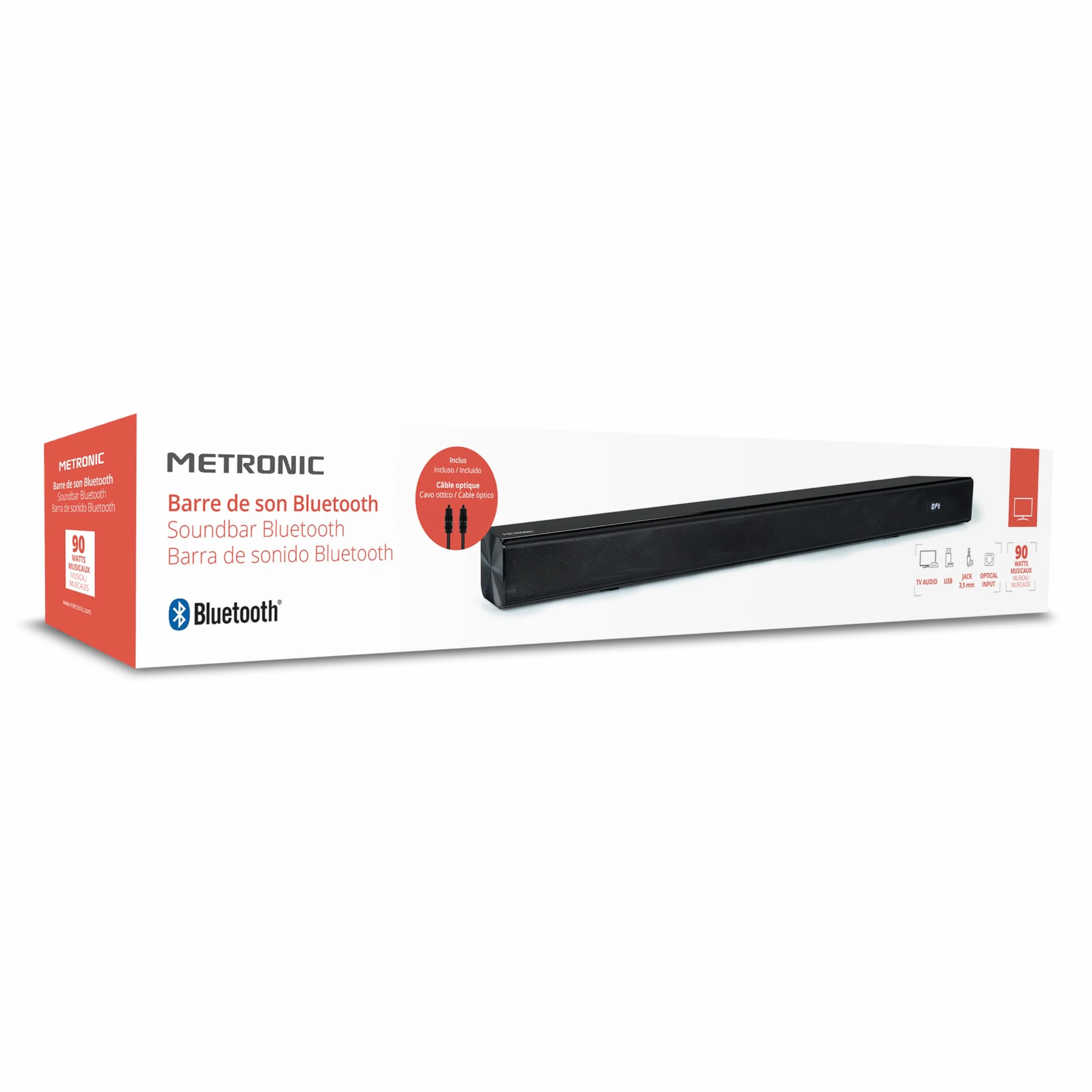 METRONIC Sound Bar 90 W Bluetooth 5.3 Stereo 2.0 do komputera i telewizora