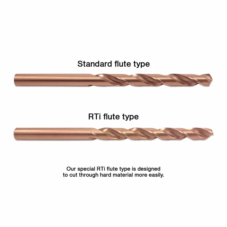 PROFFI 1,0 – 13,0 mm, 25 szt. bitów M35, zestaw wierteł kobaltowych do stali hartowanej – HSSCo5% RTi Twist Drill Bits for Heavy Duty.