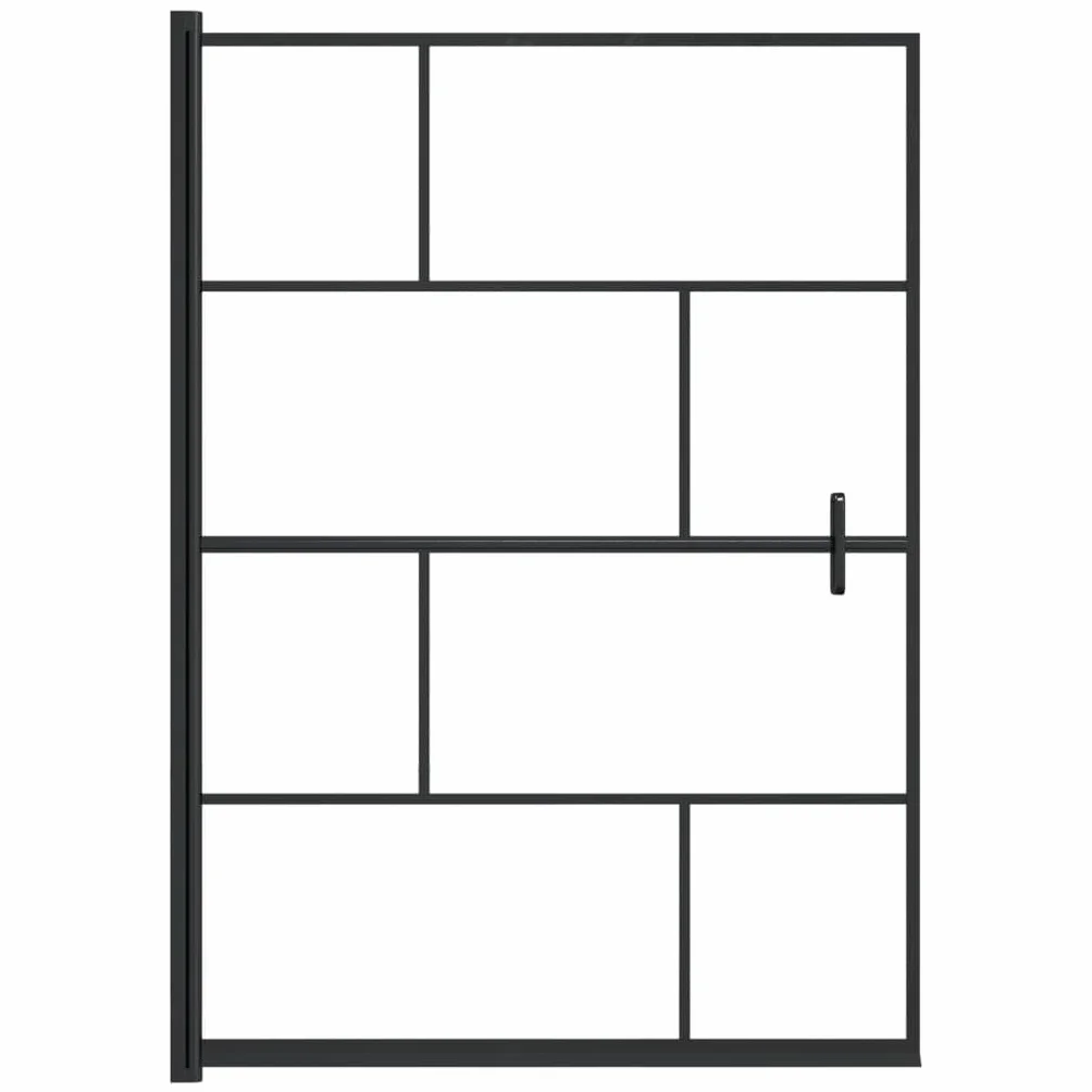 Kabina prysznicowa ESG 100 x 140 cm, czarna, z profilem aluminiowym, szkło bezpieczne, uchwyt, wnęka, prysznic, ścianka prysznicowa, ścianka prysznicowa do łazienki i wanny