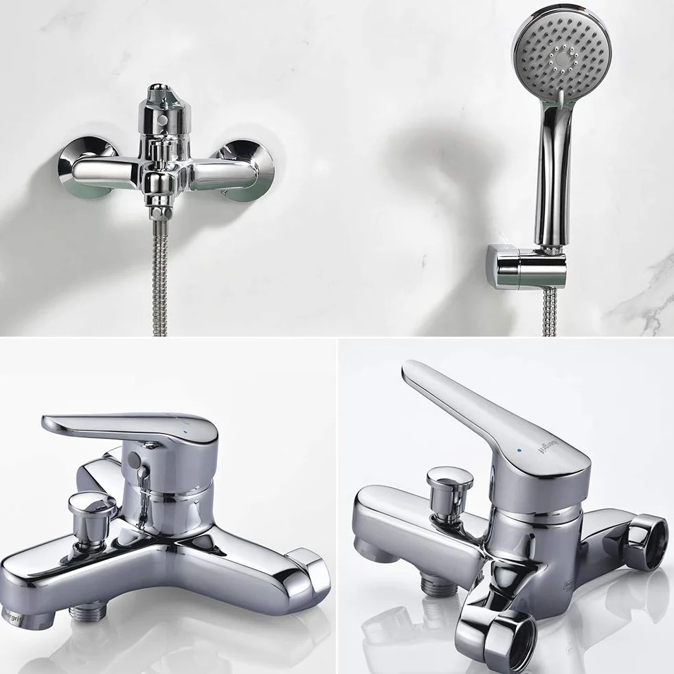 Ibergrif Rome - Stuknij do wanny, łazienkę-prysznic Mixer Pojedyncze do montażu ściennego, Chrome