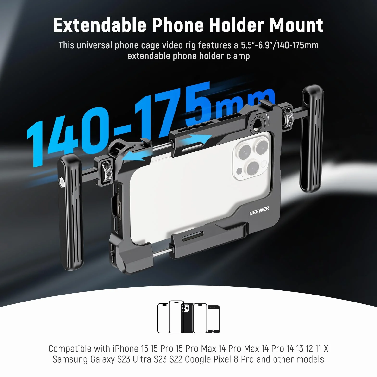 NEEWER Uniwersalna platforma wideo do smartfona z uchwytami 67 mm kompatybilna DJI iPhone Samsung Galaxy Android