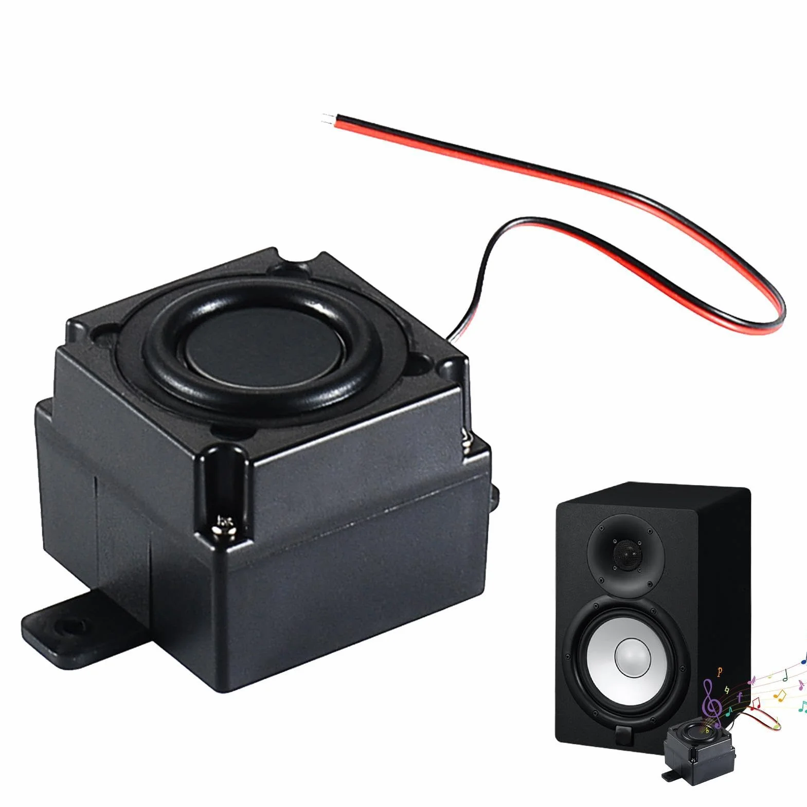 Bass Shaker, audio wzbudnica - Przetwornik głośnika rezonansu na wyraźne dźwięk - Urządzenie audio, podręcznik dotykowy, antywibracja, mały subwoofer do salonu, sypialni, biur