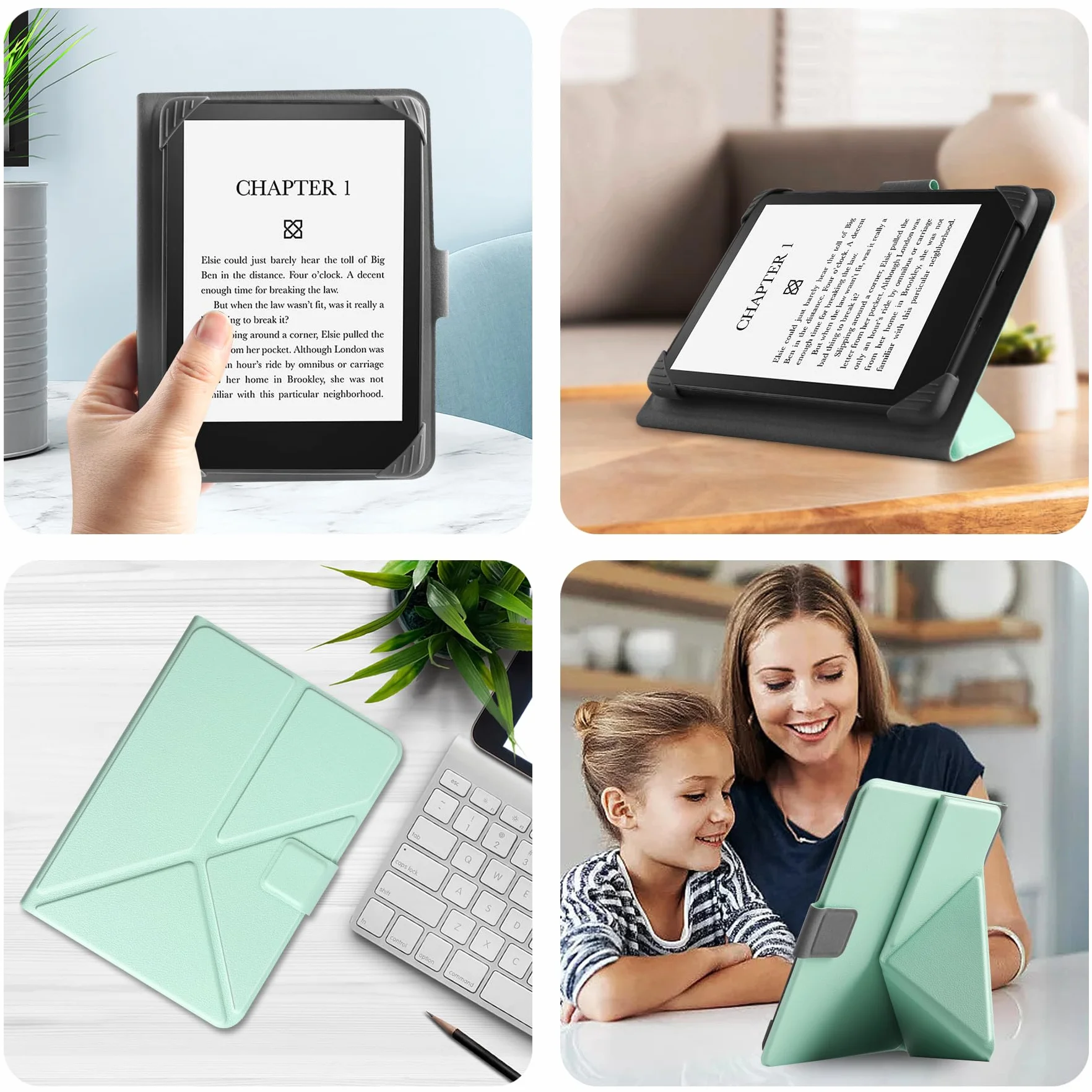 HGWALP Uniwersalna obudowa na czytniki e-book 6,8-calowe i 7-calowe, smukła obudowa PU Folio z podstawką kompatybilna z czytnikami Kindle Paperwhite/Kobo/Voyaga/Lenovo/Sony 6,8-calowymi i 7-calowymi