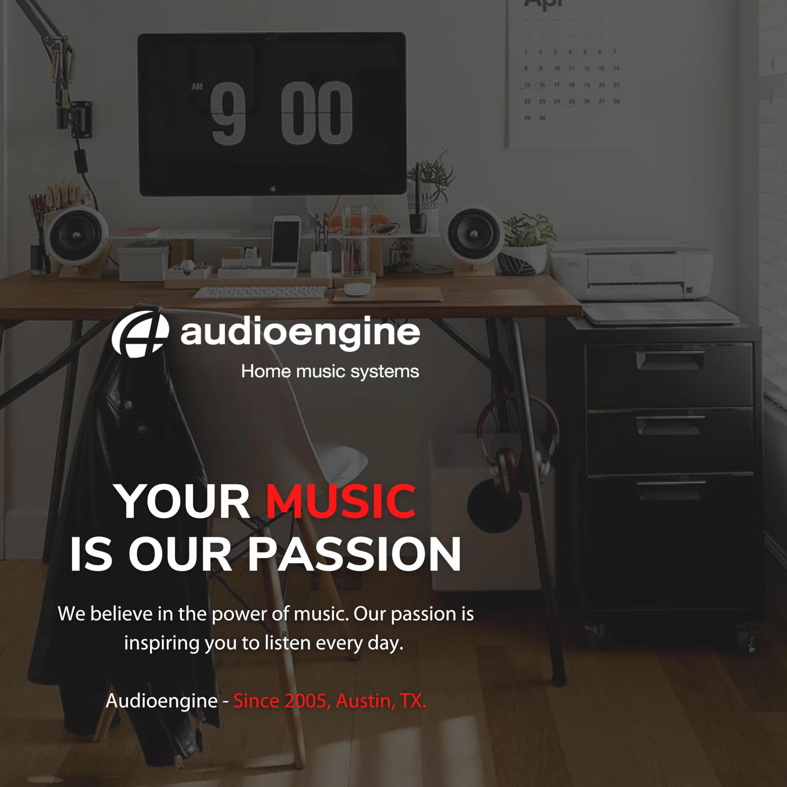 Audioengine S8 250 W Aktywny Subwoofer | Wbudowany Wzmacniacz | Wejścia RCA i 3,5 mm | Kable w Zestawie (Biały)