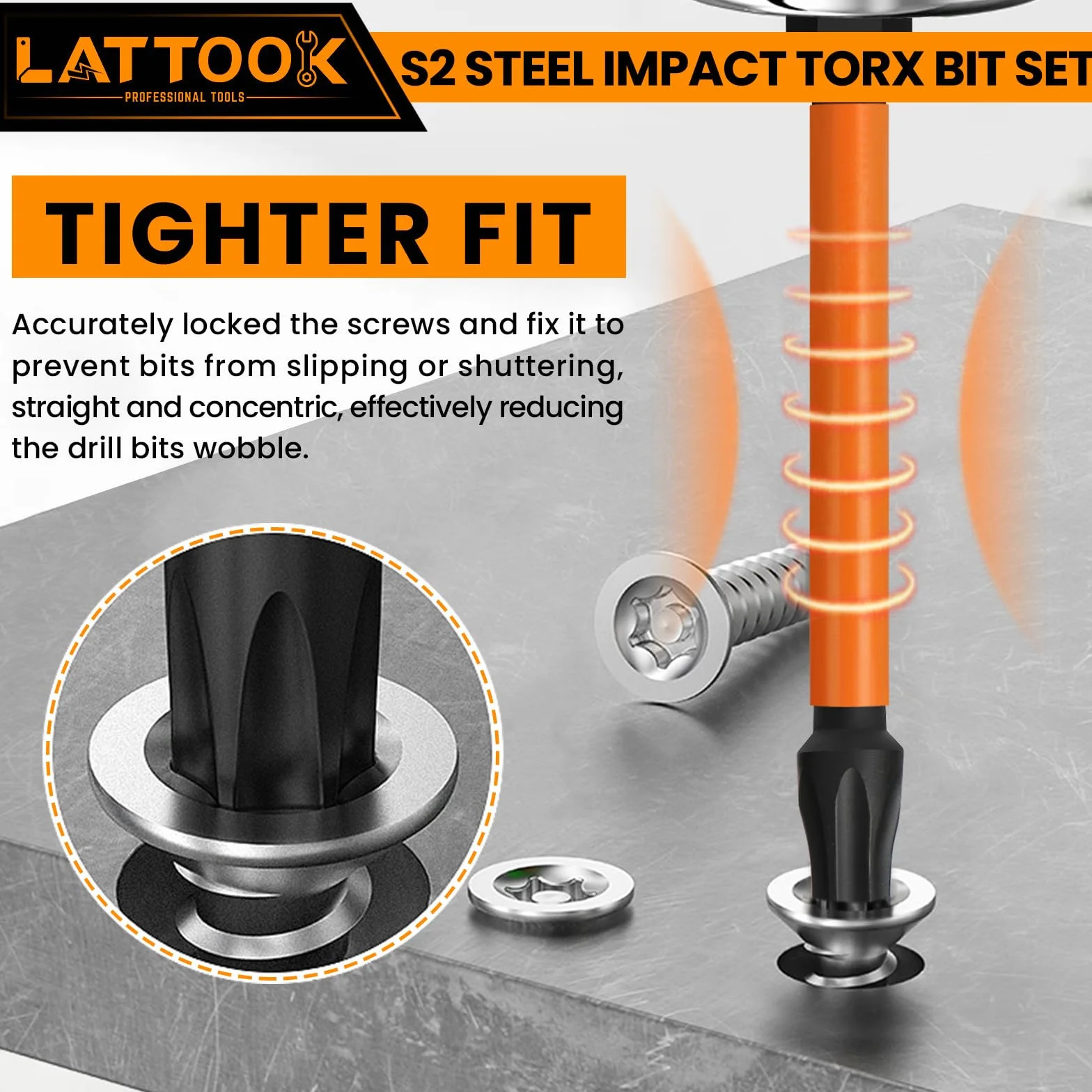 Zestaw bitów Torx Impact Torx, zestaw bitów Torx zabezpieczający przed manipulacją, stal magnetyczna S2, długość 3 cali, T10-T55