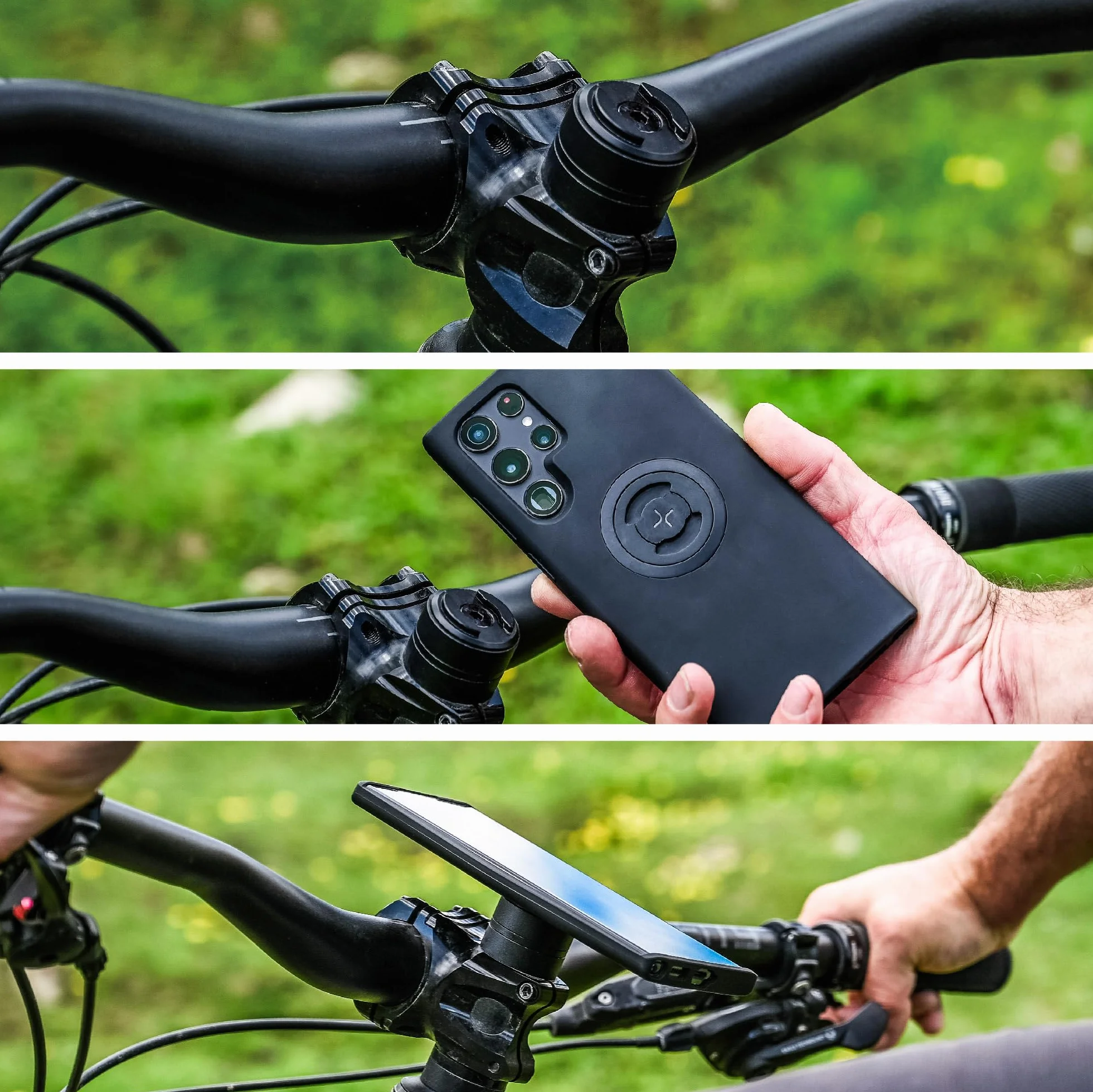 SP CONNECT Micro Stem Bundle | SPC+ | uchwyt na telefon komórkowy iPhone 12 Pro/12 na kierownicę rowerową | uchwyt na smartfon rower | uchwyt na telefon komórkowy