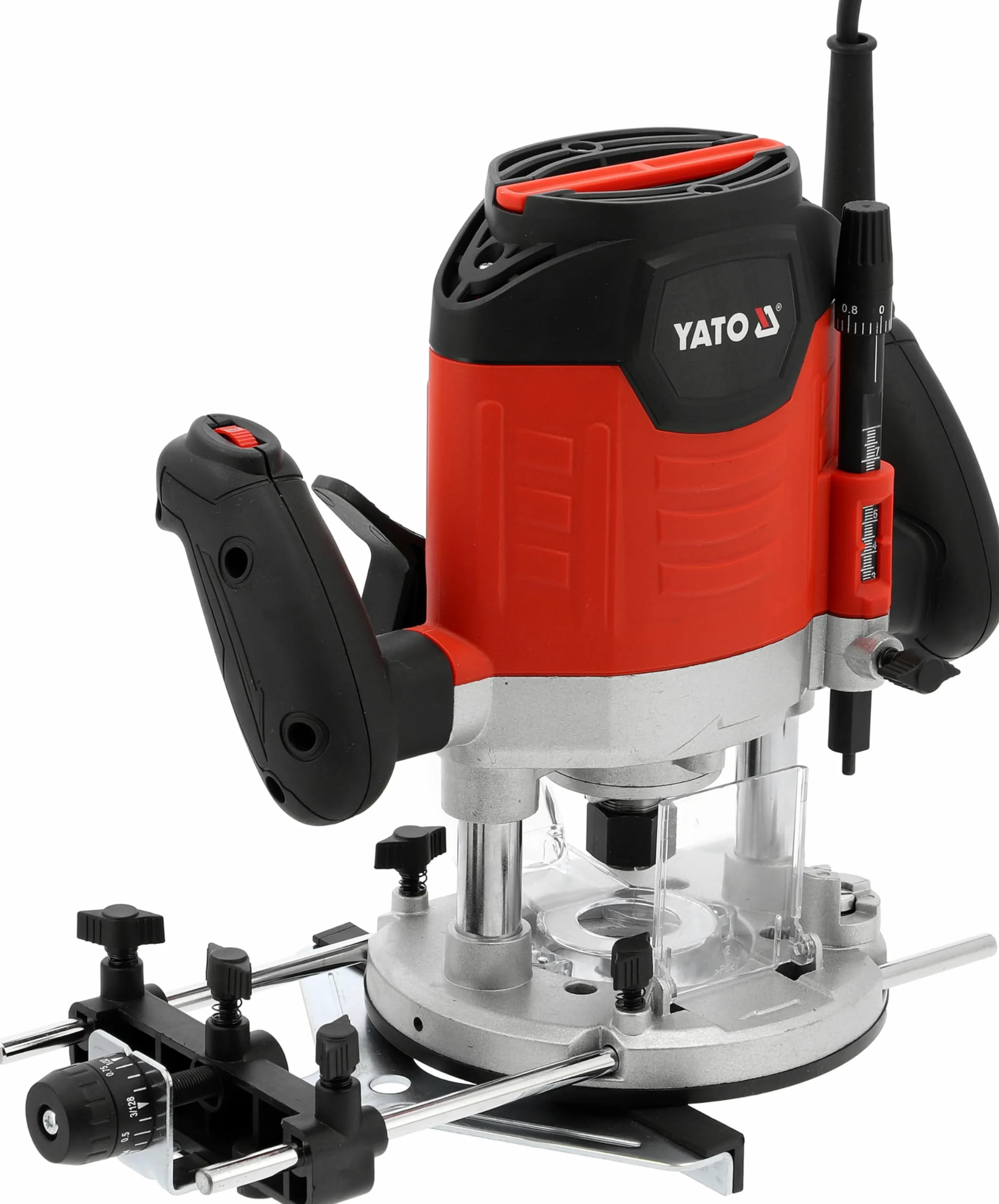 Wydajna frezarka górnowrzecionowa 1400 W, regulacja prędkości obrotowej, materiał drewnopochodny, mocowanie 6/8 mm, Soft‑Start, odsysanie pyłu