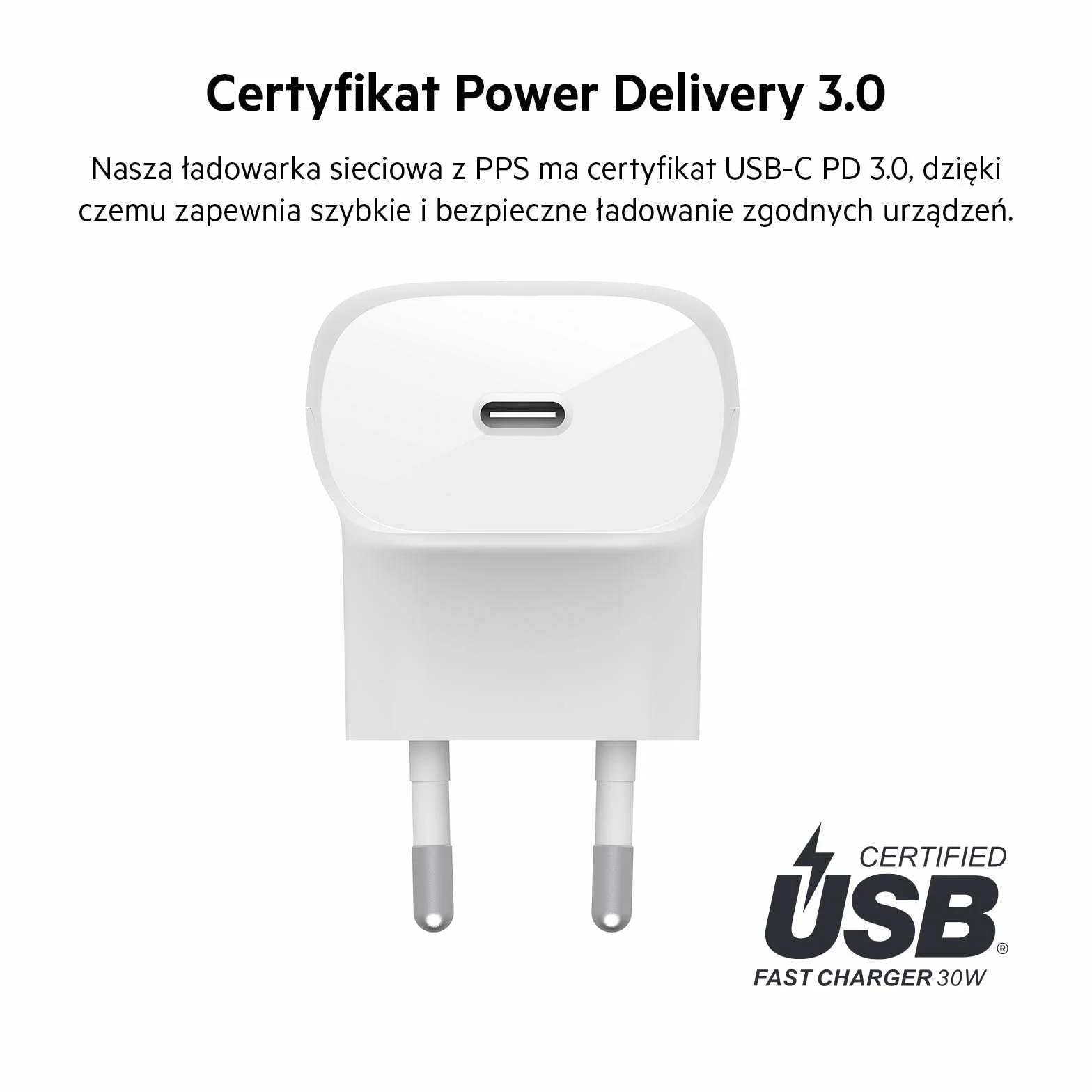 Belkin Ładowarka sieciowa 30W USB-C PPS PD 3.0 USB-IF