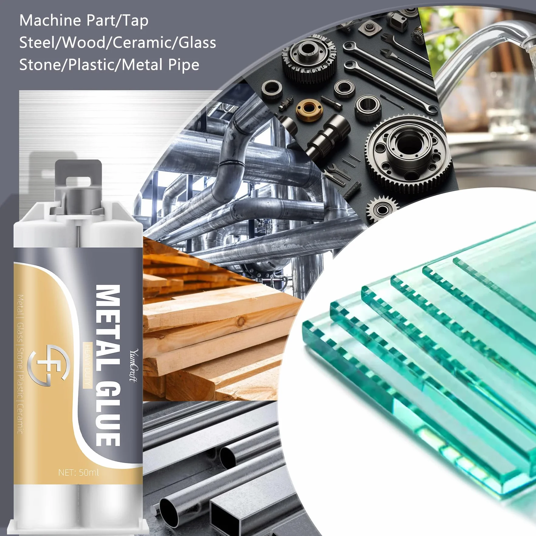 Klej do metalu 100 ml, klej do metalu, bardzo mocny – 2 K płynnego metalu, odporny na wysokie temperatury, nadaje się do naprawy pęknięć powierzchni, metalu, stali nierdzewnej, tworzywa sztucznego