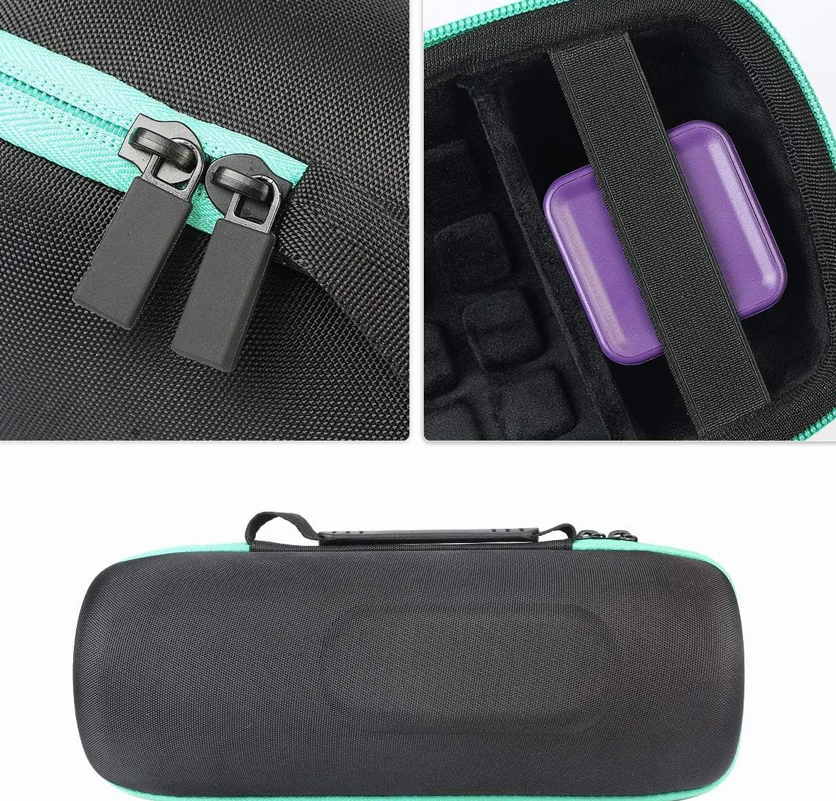 co2CREA Twarde etui na telefon komórkowy do JBL Charge 4 / JBL Charge 5 Przenośny bezprzewodowy głośnik Bluetooth (sam futerał) (turkusowy), Zielony Niebieski, 28 x 10.5 x 10.5 cm
