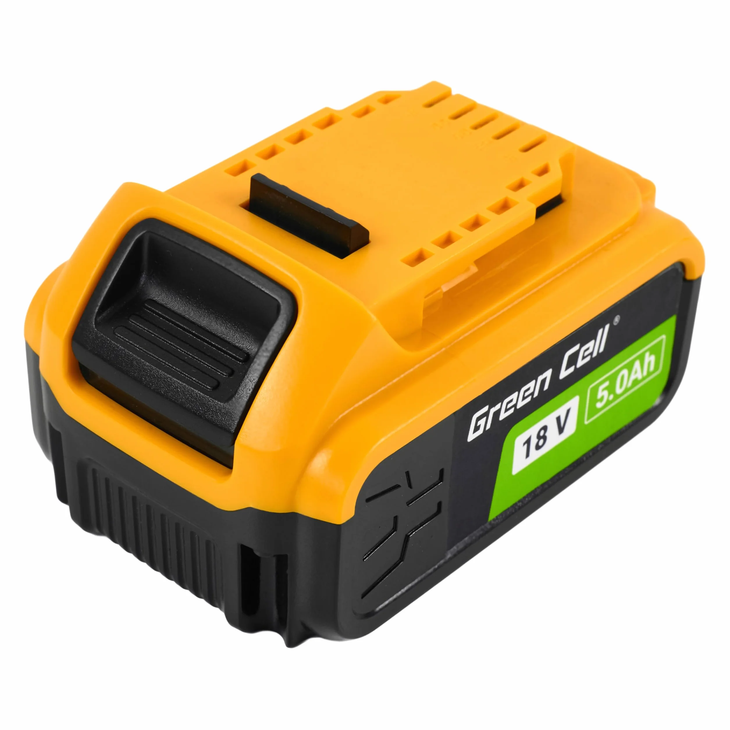 Green Cell (5 Ah 18 V Li-Ion) akumulator 5000 mAh zapasowy akumulator do DeWalt XR 18 V DCB184 DCB182 DCB200 DCB201 DCB180 DCB181 ze wskaźnikiem naładowania baterii, bez efektu pamięci