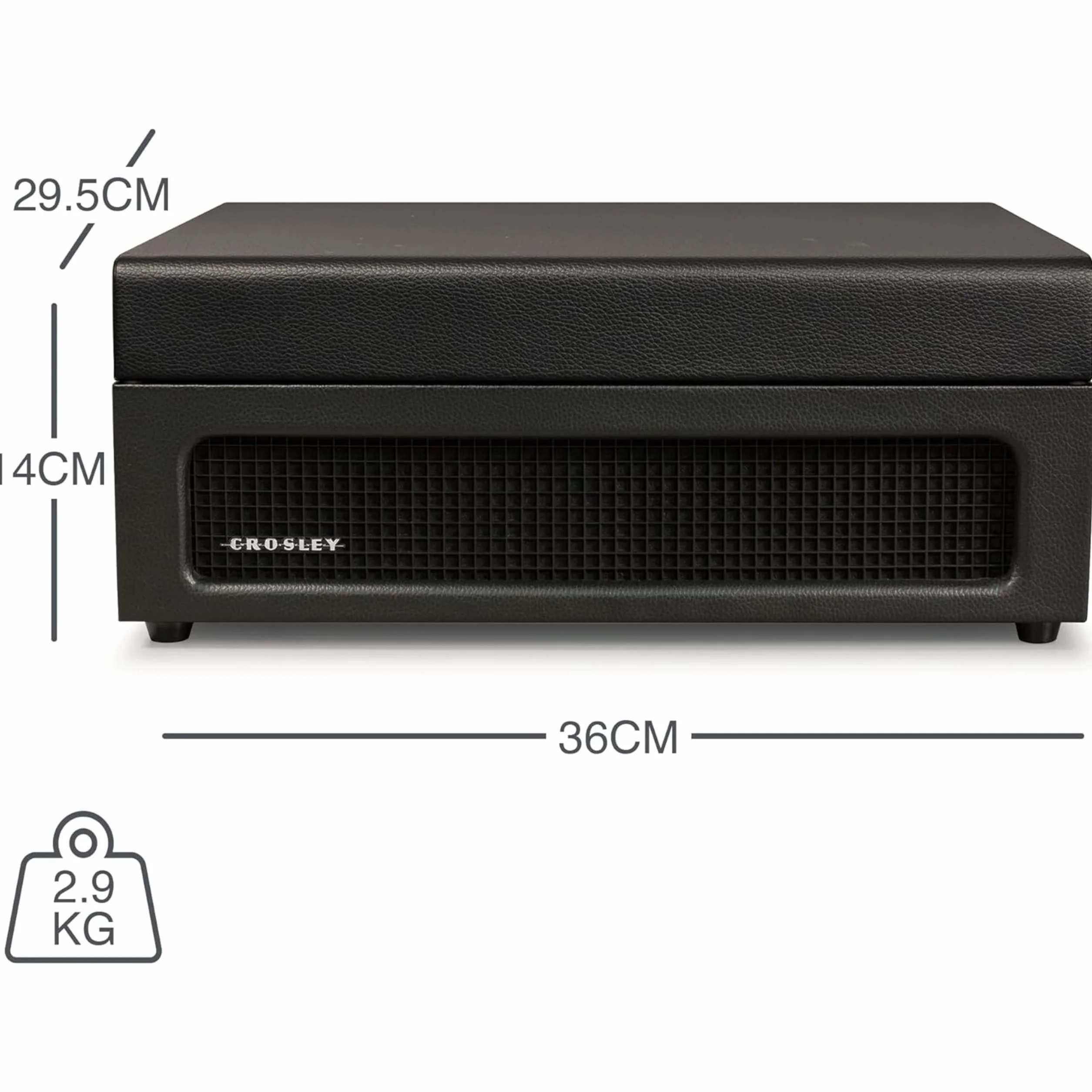 Crosley CR8017B-BK4 Voyager bluetooth platenspeler - Zwart,Eén maat