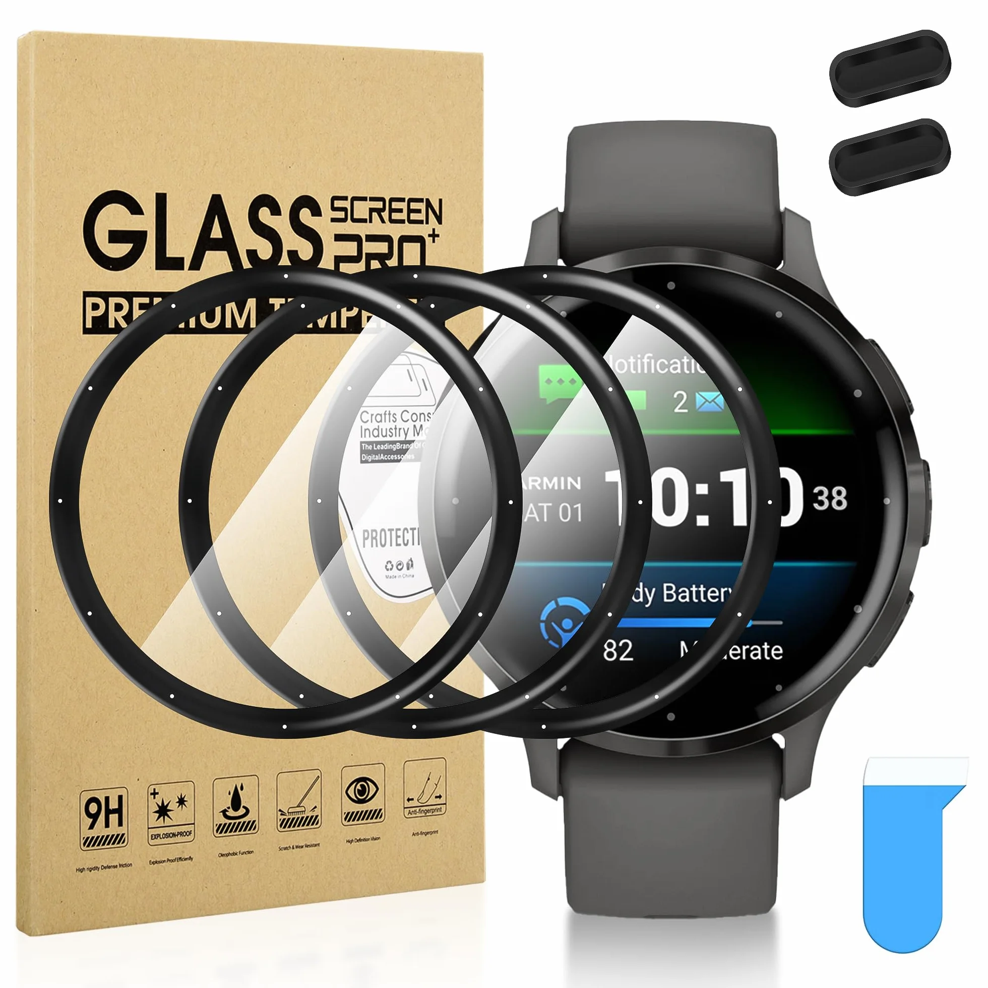 Diruite 3 Sztuki Ochraniacz Ekranu do Garmin Venu 3S 41mm PMMA HD Folia Ochronna Screen Protection Smartwatch