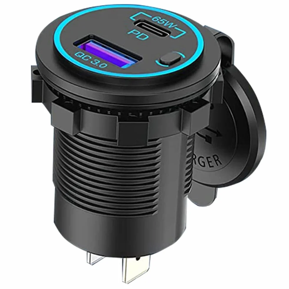 Ładowarka samochodowa USB C 65W PD 12V Multiple Adapter do samochodu ciężarowego