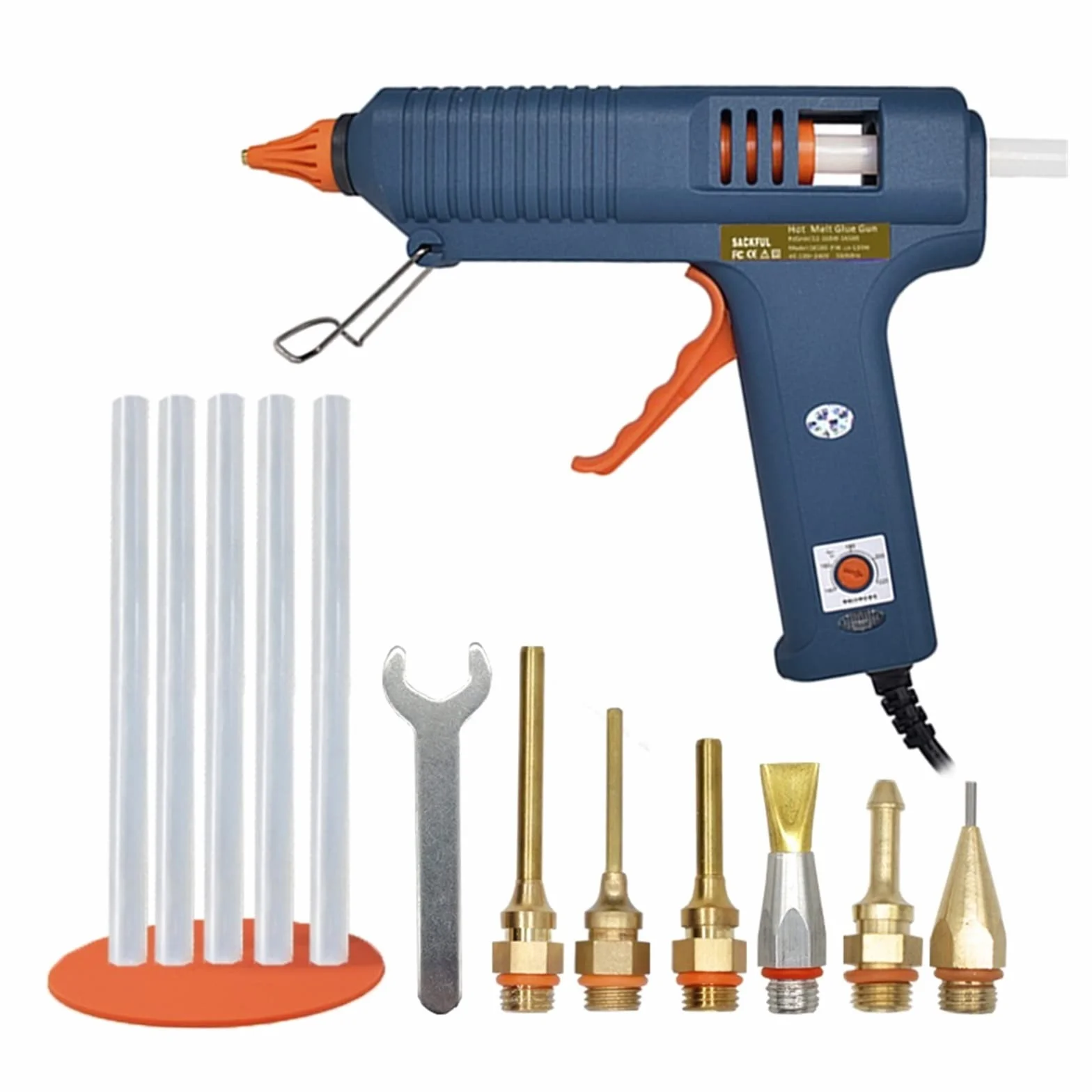 Narzędzia do klejenia na gorąco Pistolet do klejenia na gorąco 150W regulowana temperatura dysza pistoletu do klejenia 11mm klej w sztyfcie profesjonalny przemysłowy pistolet do topienia klej gorący p