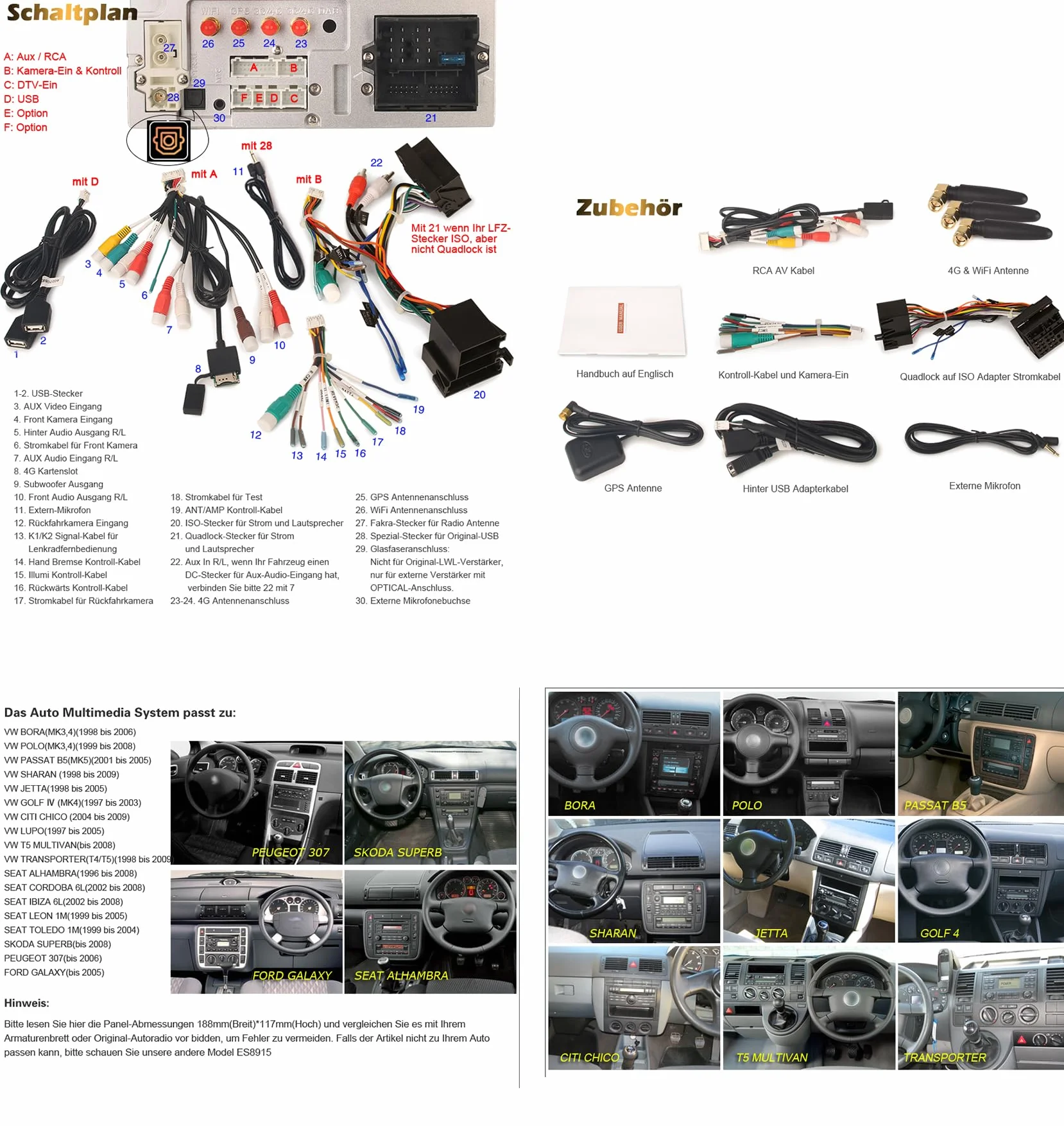 Erisin Radio samochodowe 7" z systemem Android 13, 8 rdzeni, 4 GB + 64 GB, z nawigacją GPS, do VW Passat B5, Polo, Jetta, Sharan, Golf 4 T5, Ibiza, Superb, Seat, Peugeot 307, DAB+, CarPlay, Android