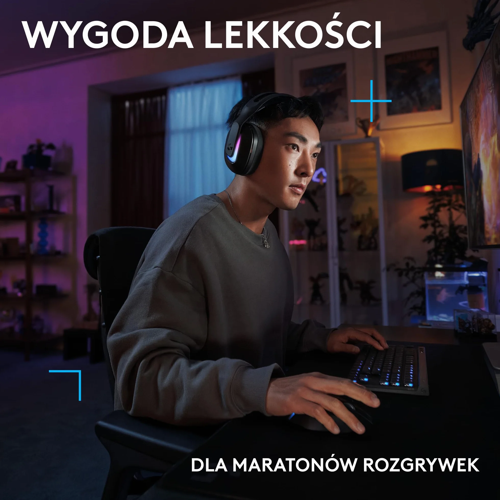 Logitech G G522 LIGHTSPEED bezprzewodowy zestaw słuchawkowy do gier, LIGHTSYNC RGB, Bluetooth