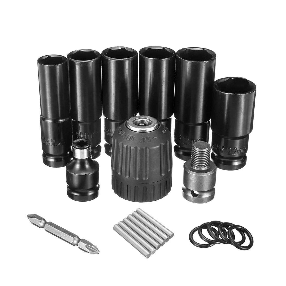 VIDOO 10szt Zestaw Nasadek Udarowych 1/2 Cala Napęd Kwadratowy Adapter
